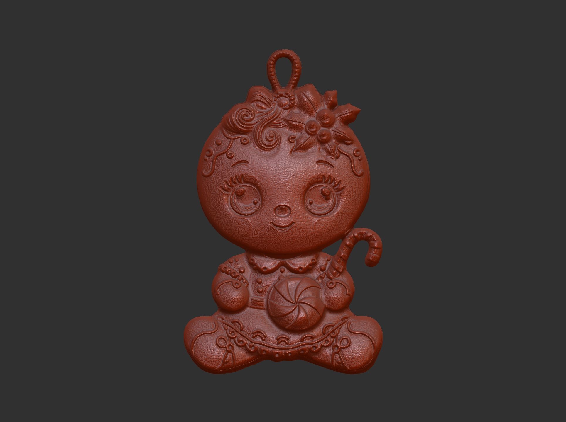 christmas cute girl baby cookie  3D print model_6