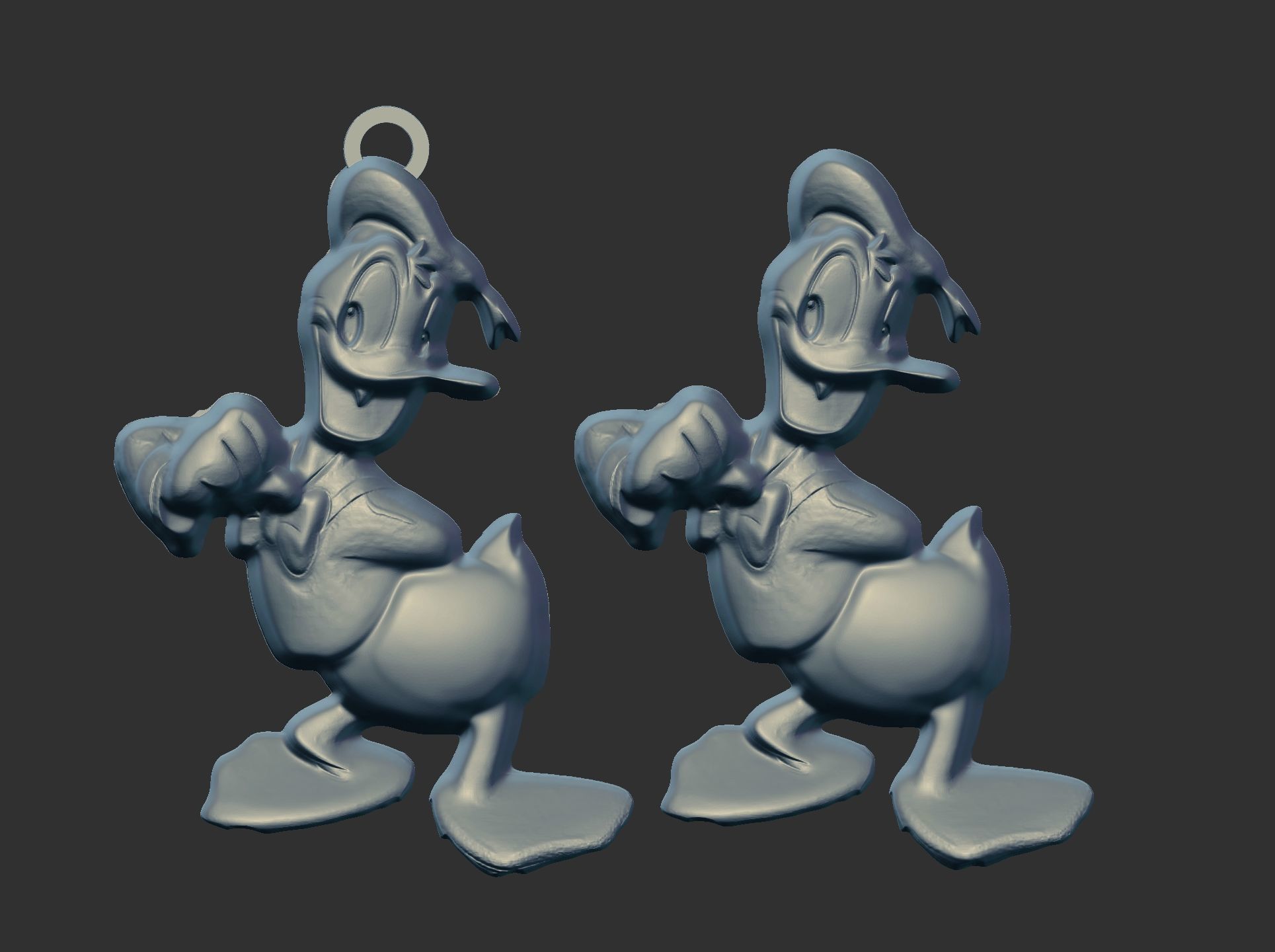 donald duck pentant  3D print model_5