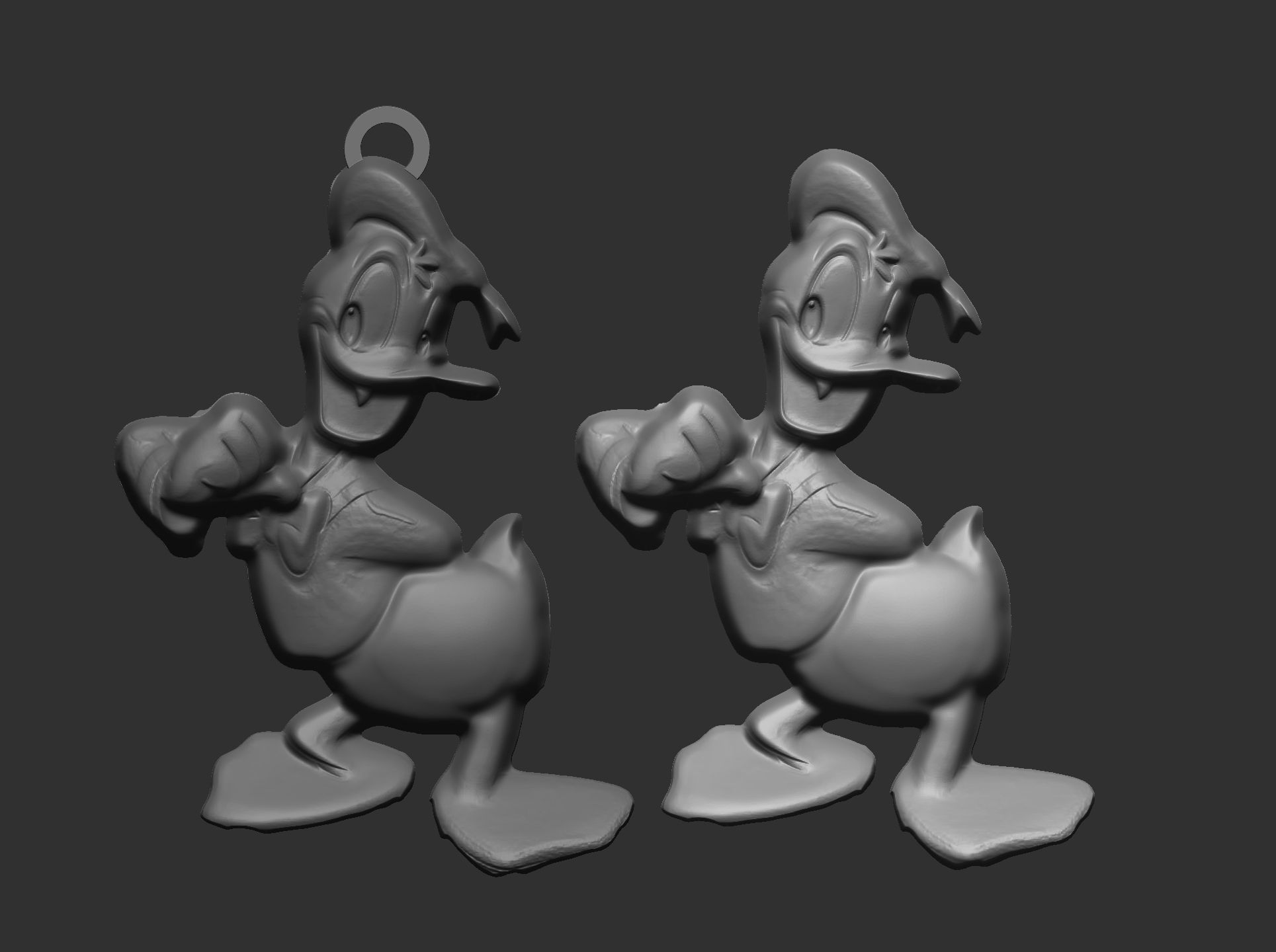 donald duck pentant  3D print model_6