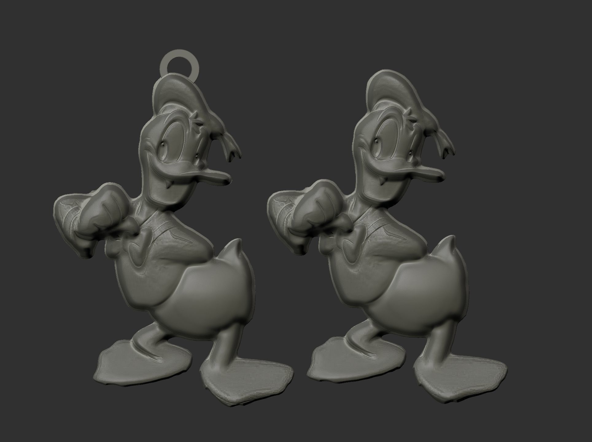 donald duck pentant  3D print model_7