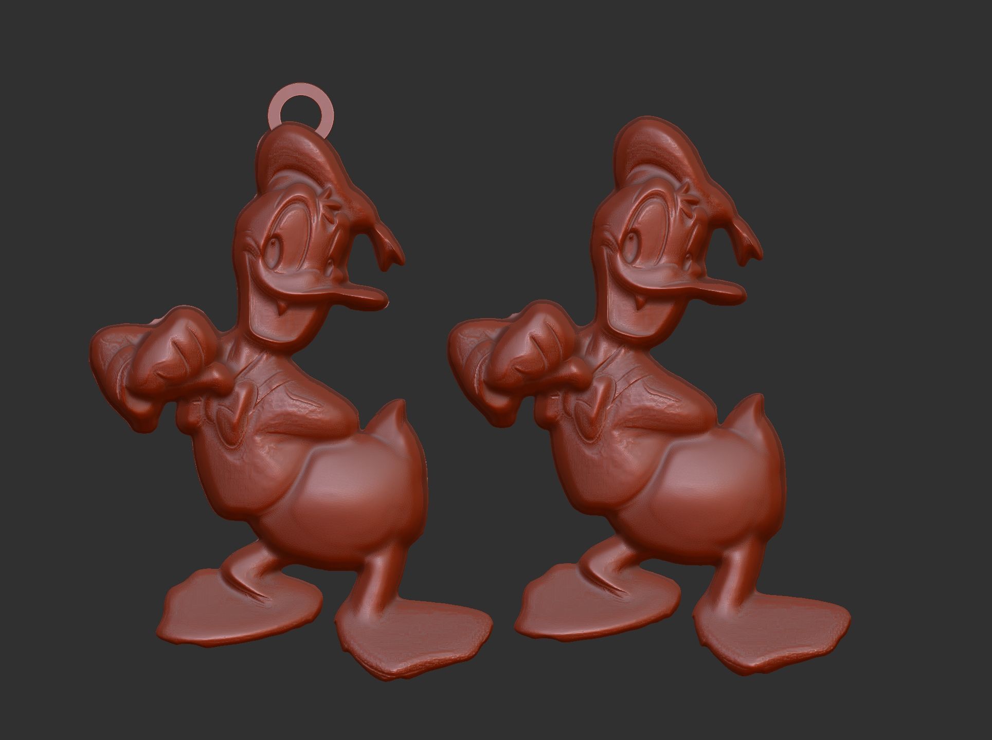 donald duck pentant  3D print model_3