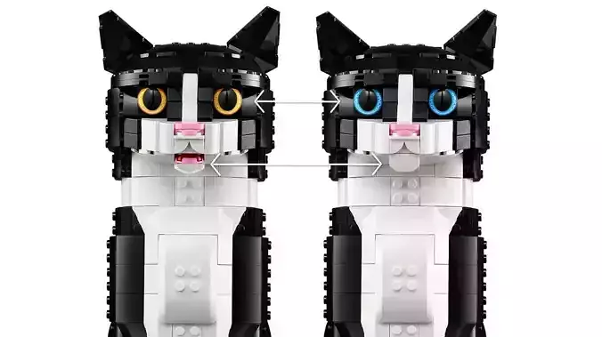 PixelBricks3D - LEGO Tuxedo Cat