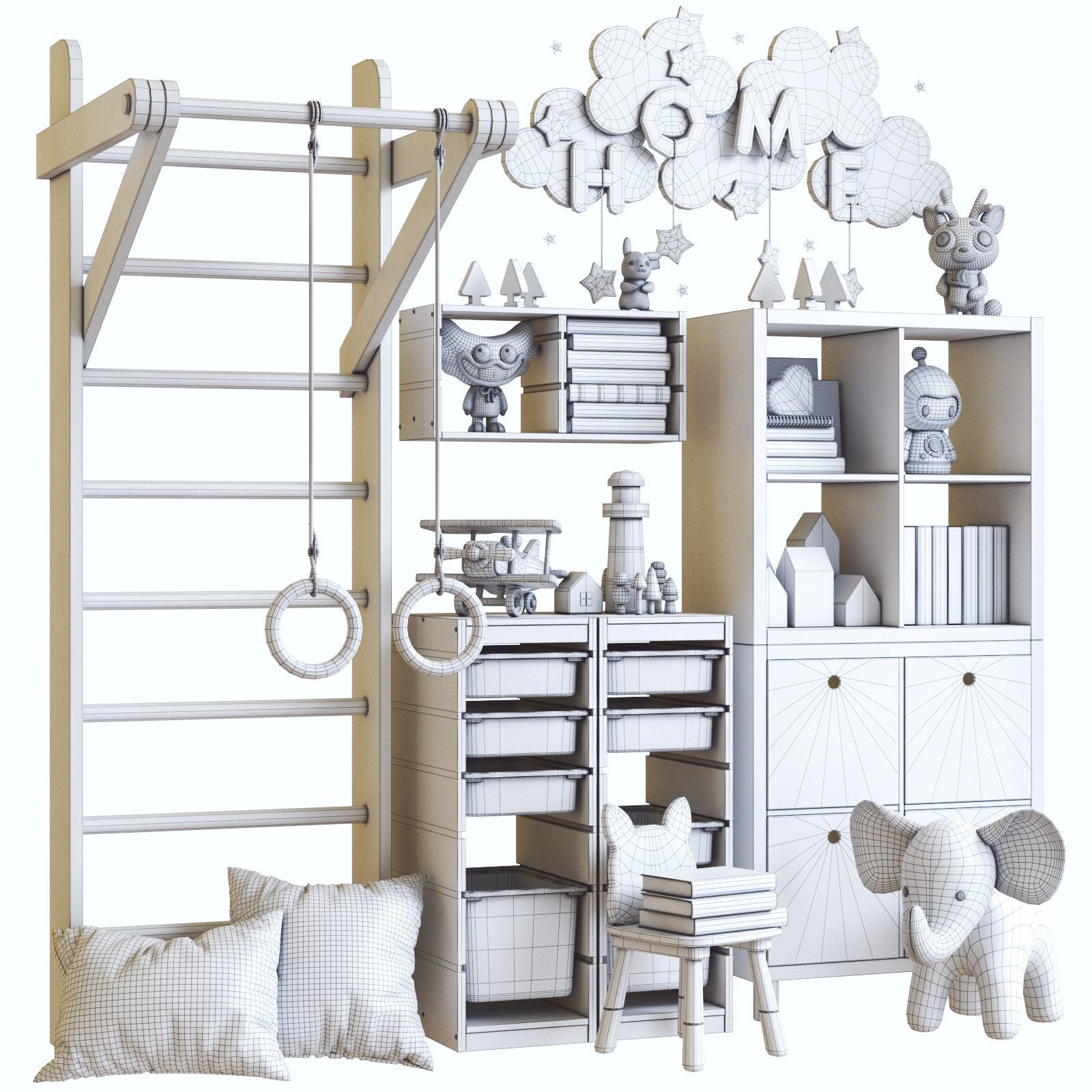 Furniture for nursery 25 3D model_2