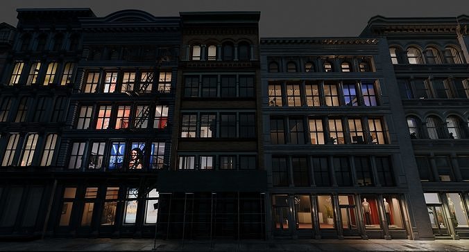 NYC SoHo Building Pack Low-poly 3D model 7