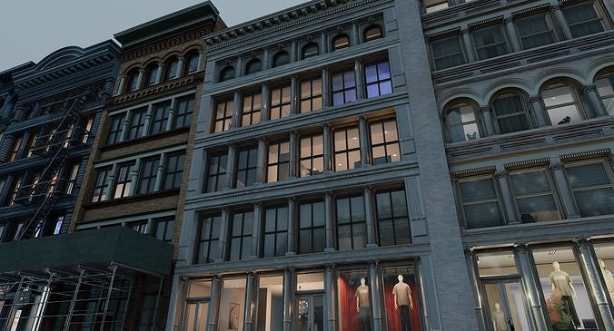 NYC SoHo Building Pack Low-poly 3D model 2