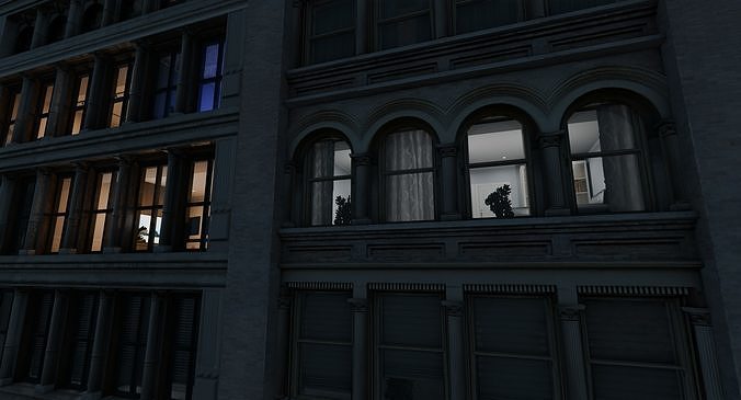 NYC SoHo Building Pack Low-poly 3D model 6