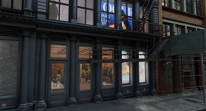 NYC SoHo Building Pack Low-poly 3D model 4