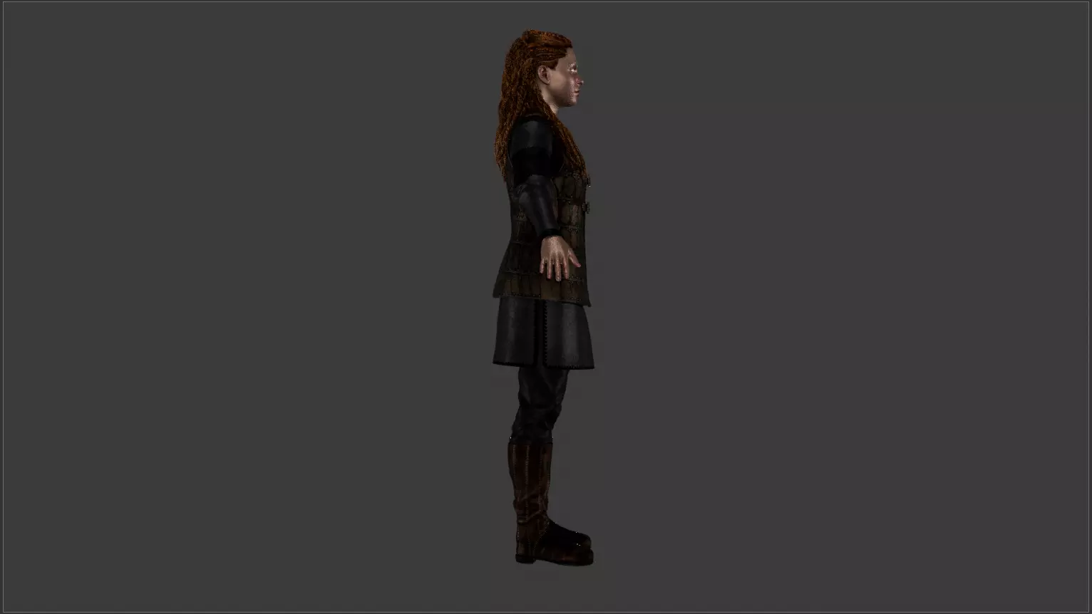 Medieval Warrior Woman Free 3D model_0