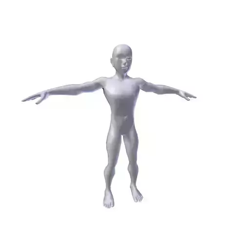 Anime Man 1 61m basemesh Low-poly 3D model
