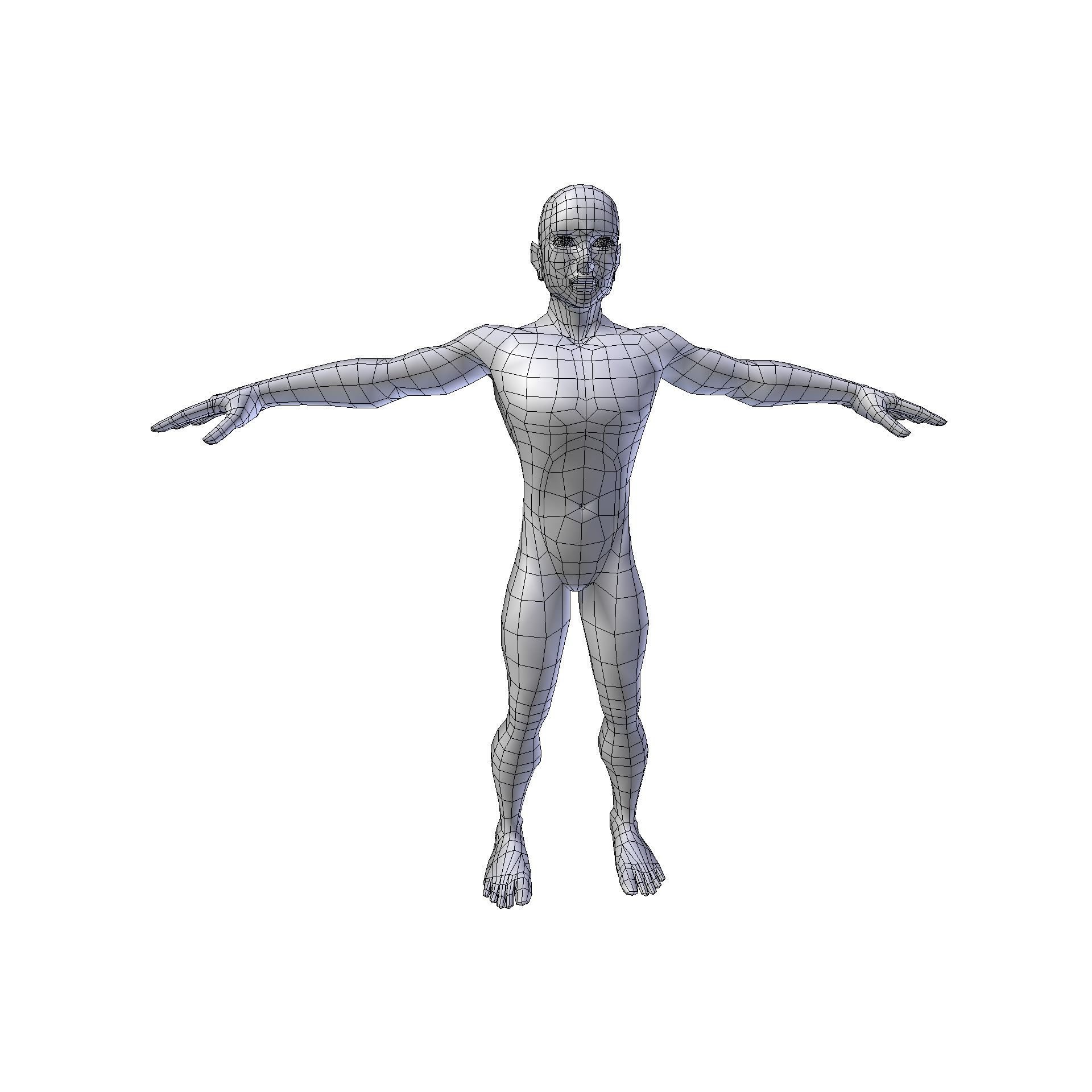 Anime Man 1 74m basemesh Low-poly 3D model_18