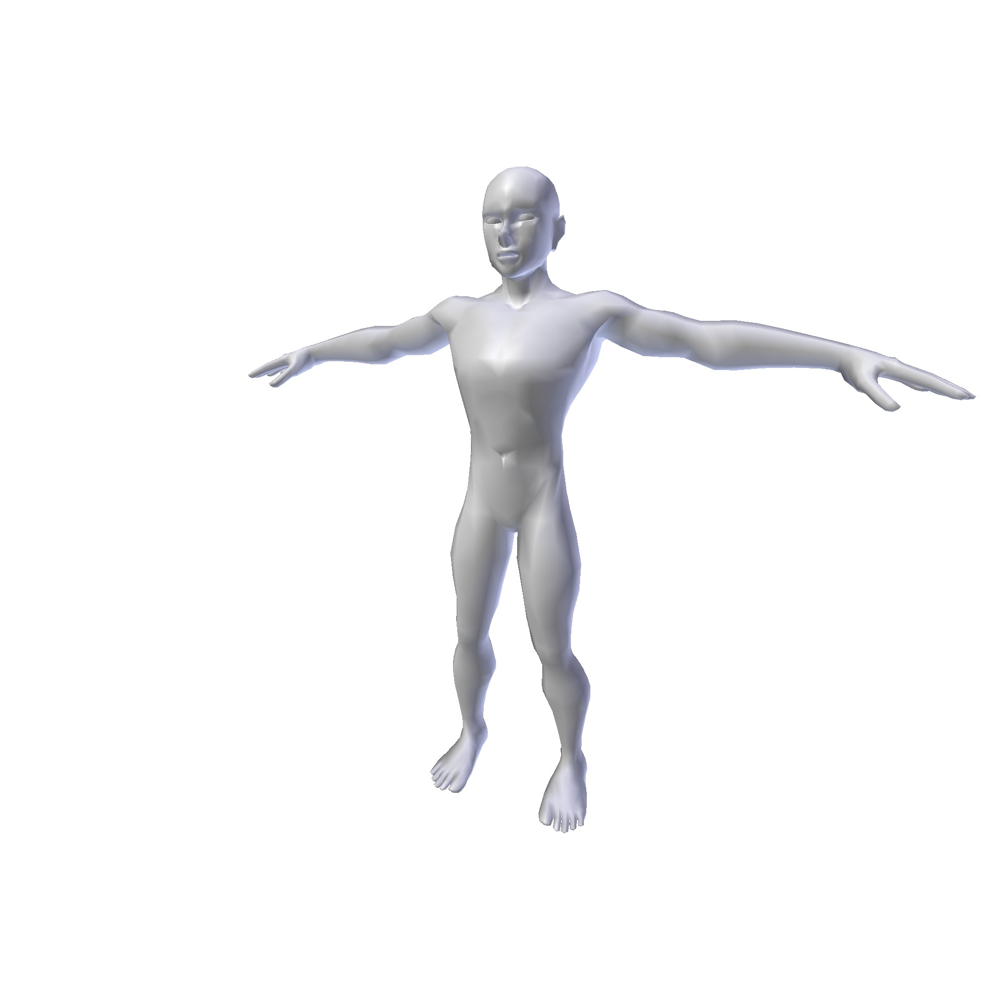 Anime Man 1 74m basemesh Low-poly 3D model_7