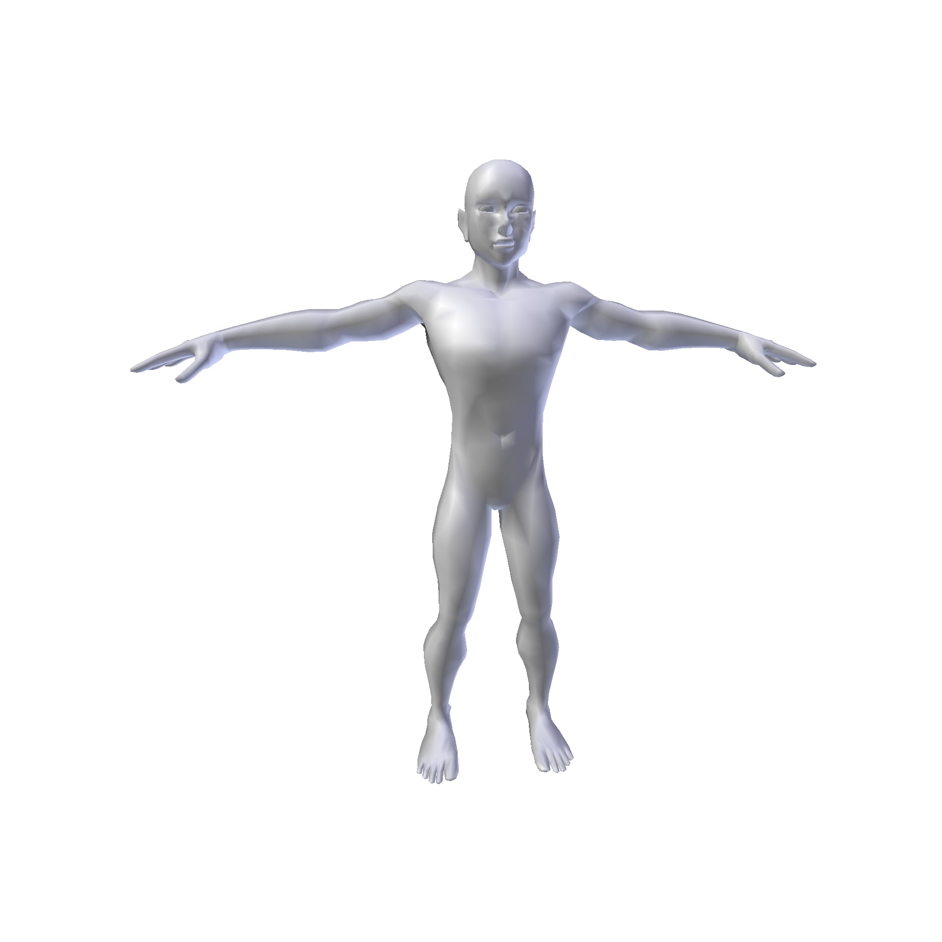 Anime Man 1 74m basemesh Low-poly 3D model_8