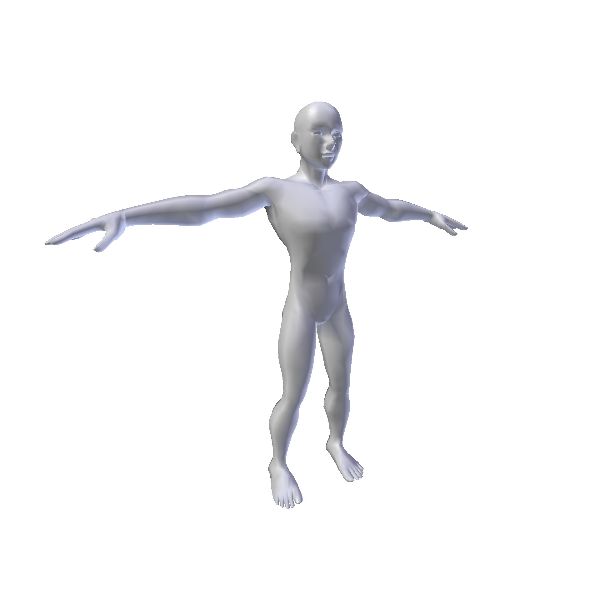 Anime Man 1 74m basemesh Low-poly 3D model_1