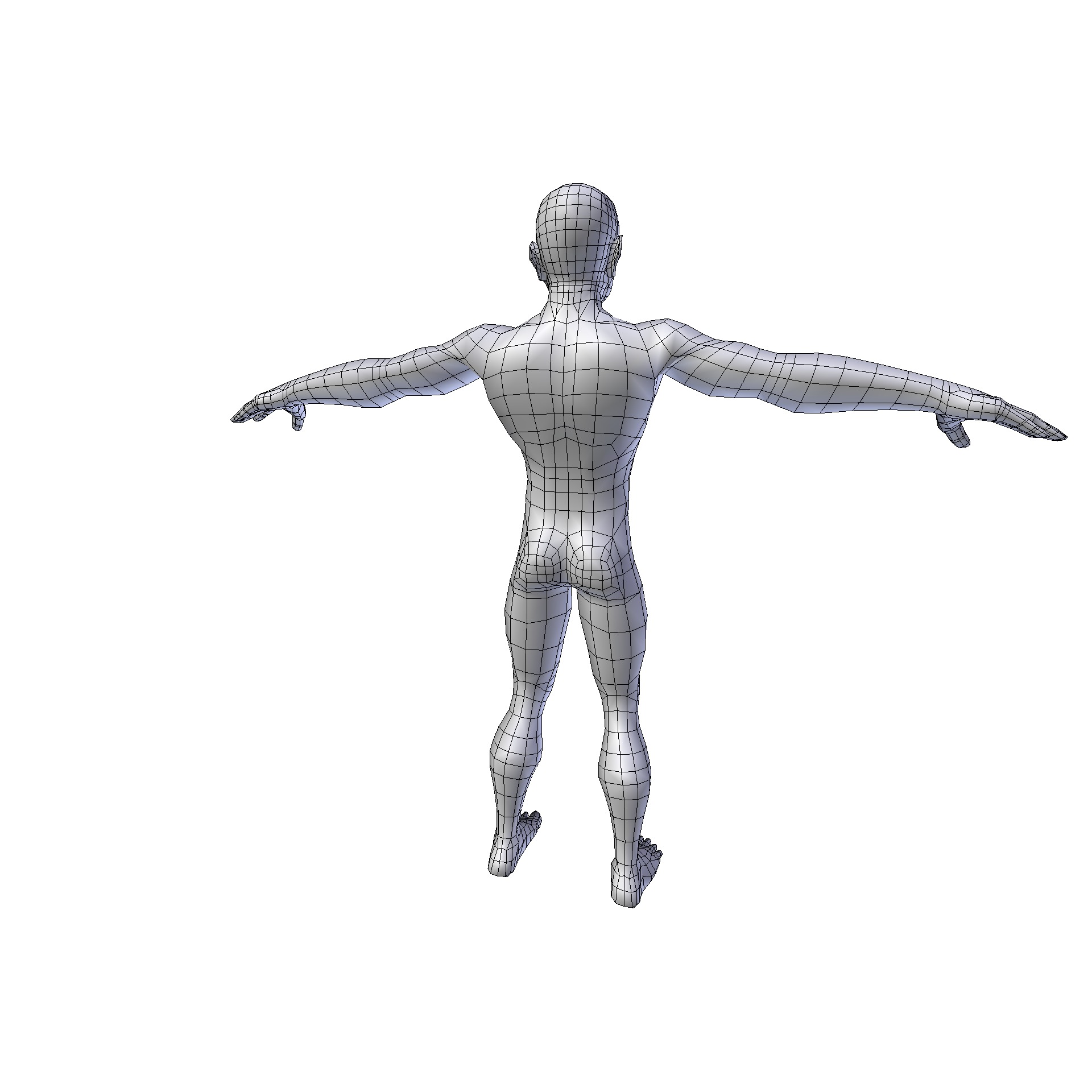 Anime Man 1 74m basemesh Low-poly 3D model_14