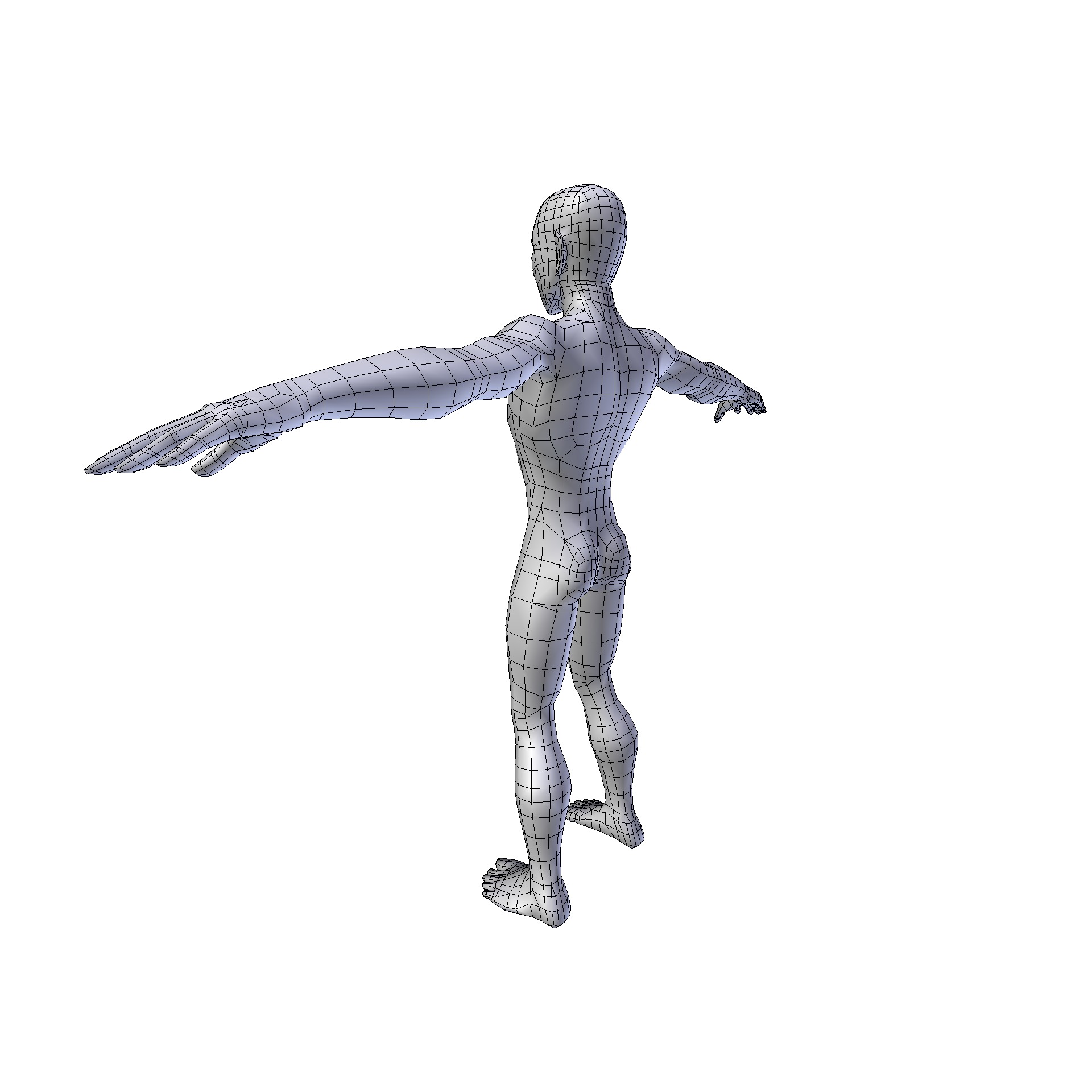 Anime Man 1 74m basemesh Low-poly 3D model_15