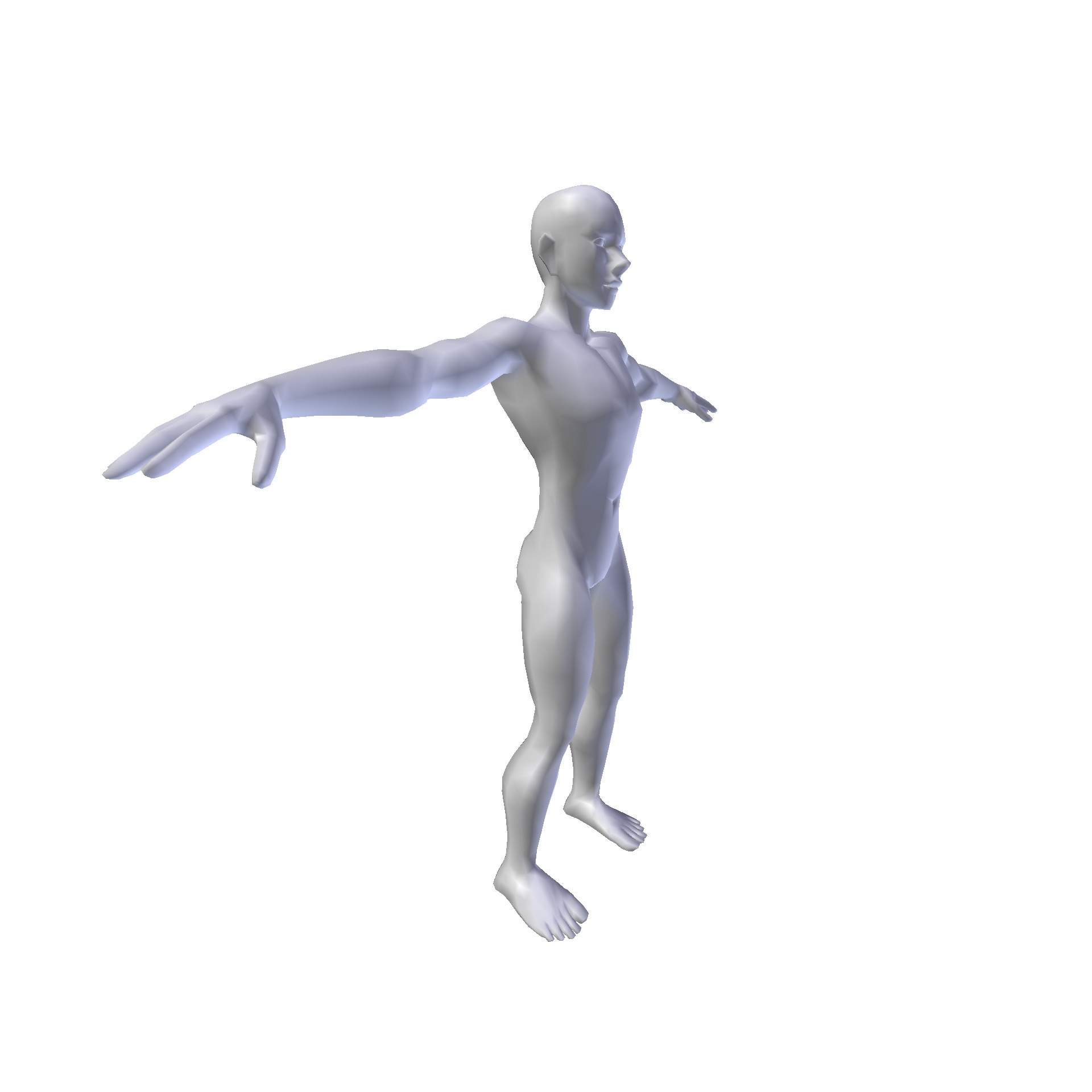 Anime Man 1 74m basemesh Low-poly 3D model_2