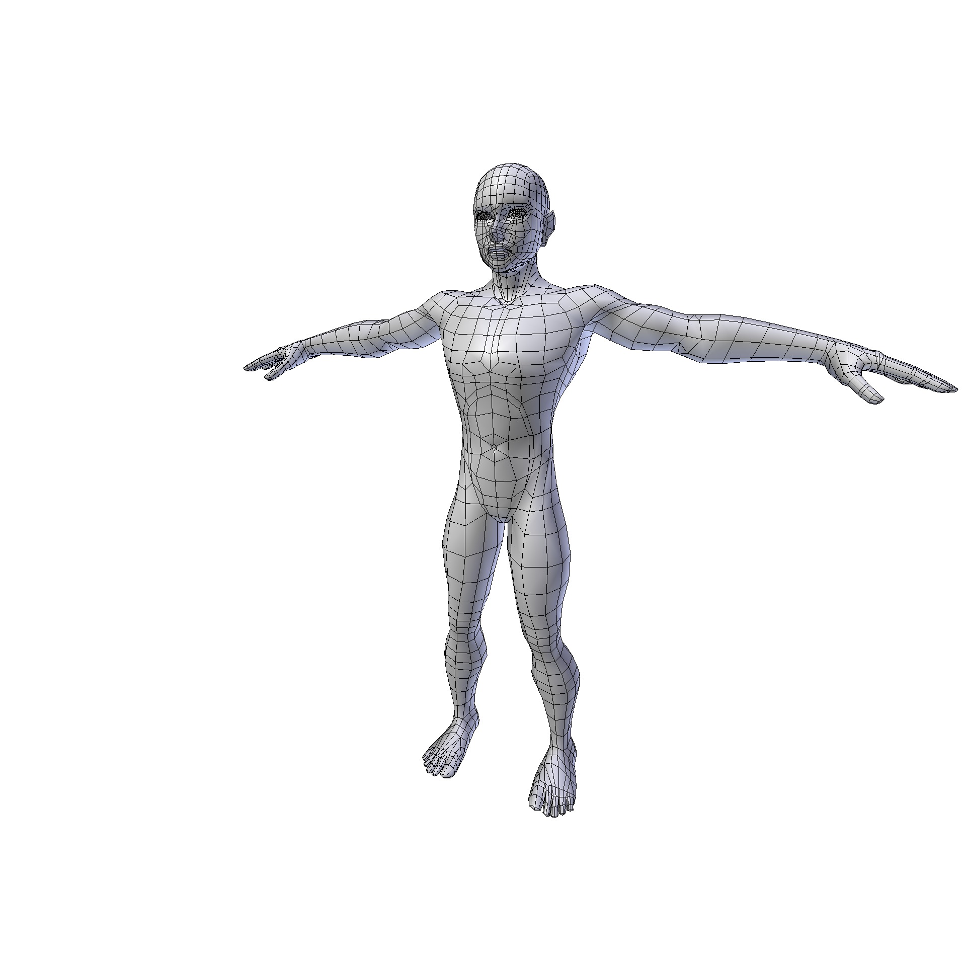 Anime Man 1 74m basemesh Low-poly 3D model_17