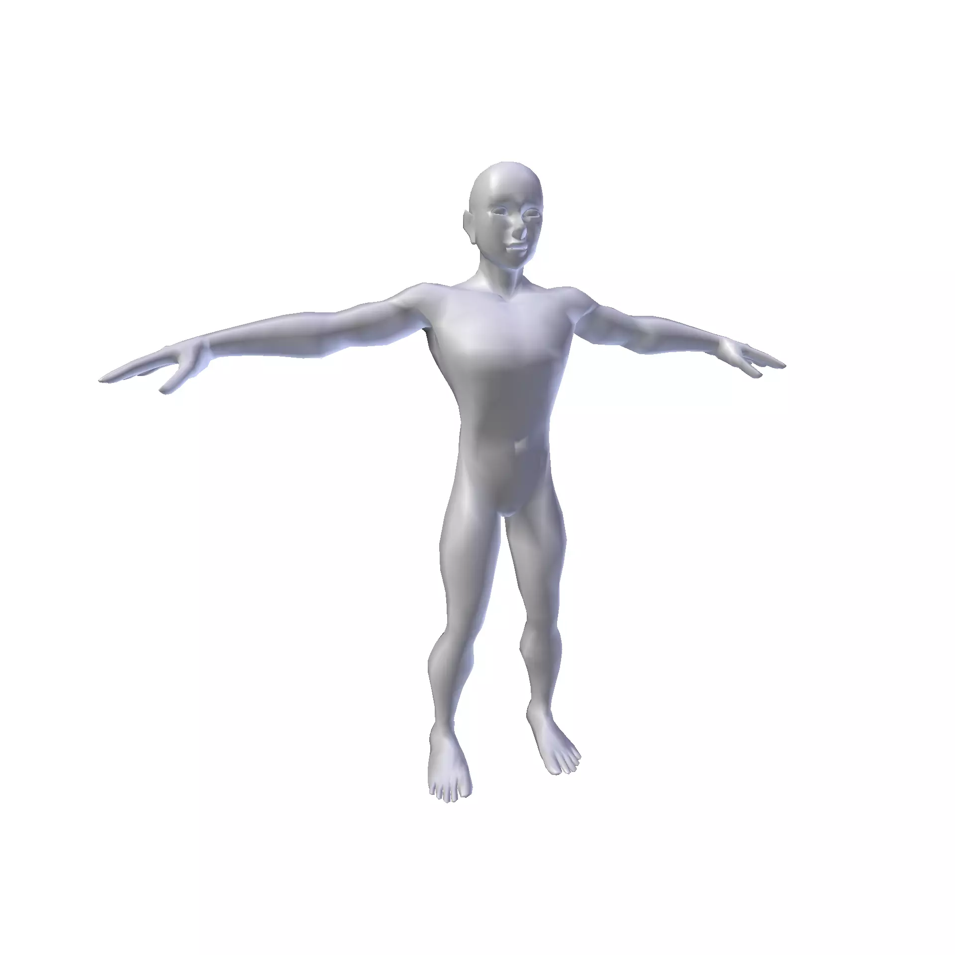 Anime Man 1 74m basemesh Low-poly 3D model_0