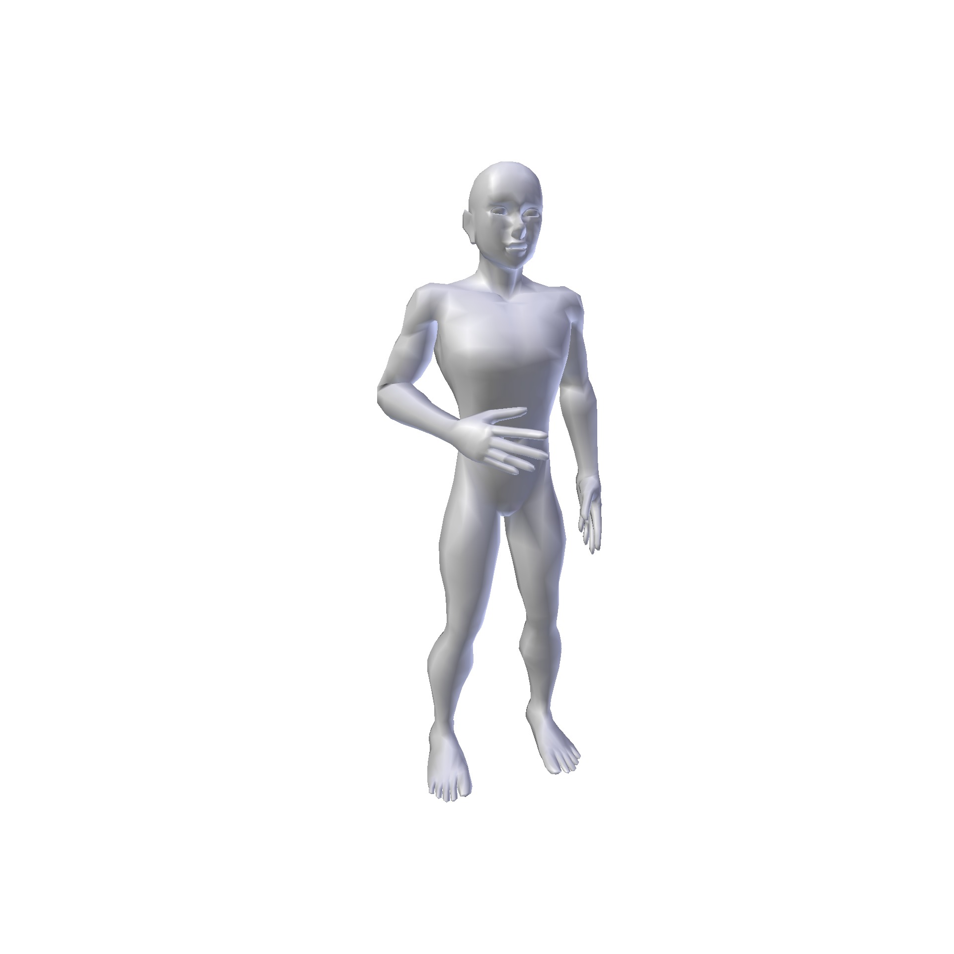 Anime Man 1 74m basemesh Low-poly 3D model_9