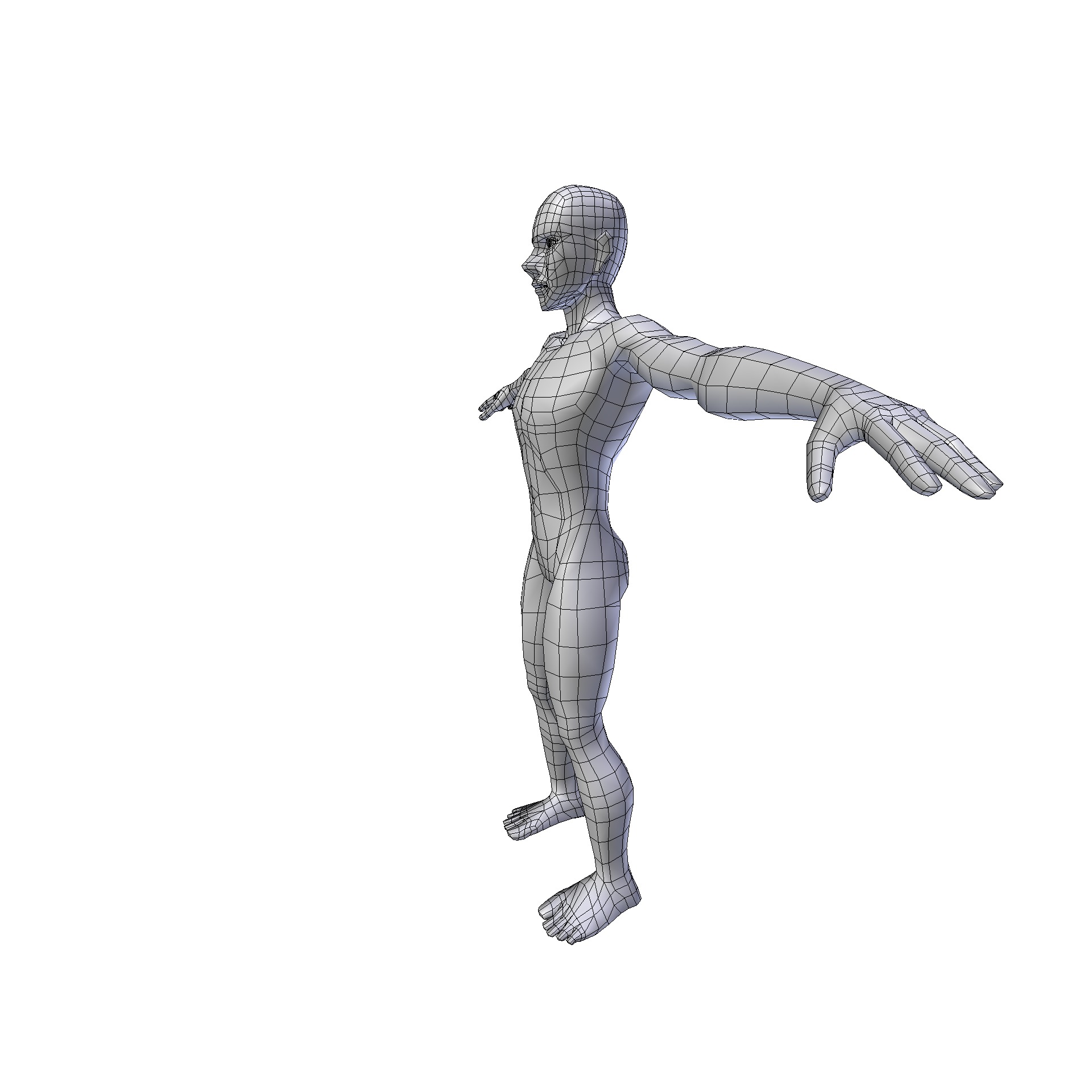Anime Man 1 74m basemesh Low-poly 3D model_16