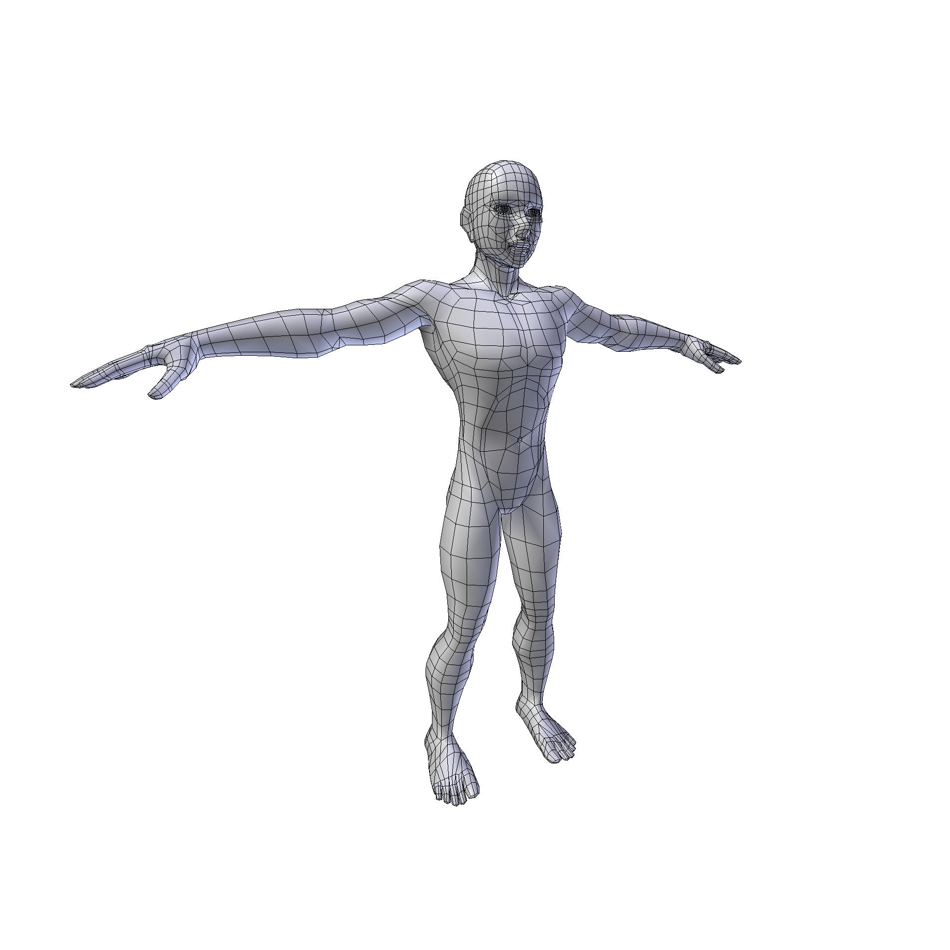 Anime Man 1 74m basemesh Low-poly 3D model_11