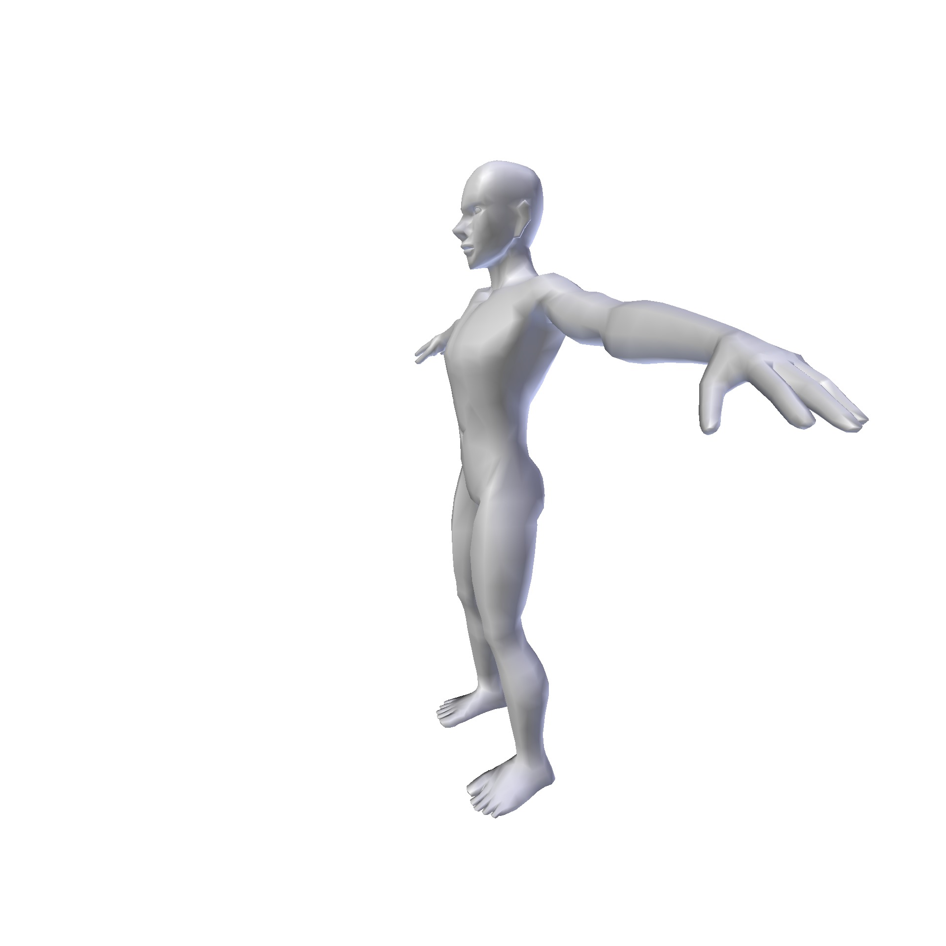 Anime Man 1 74m basemesh Low-poly 3D model_6