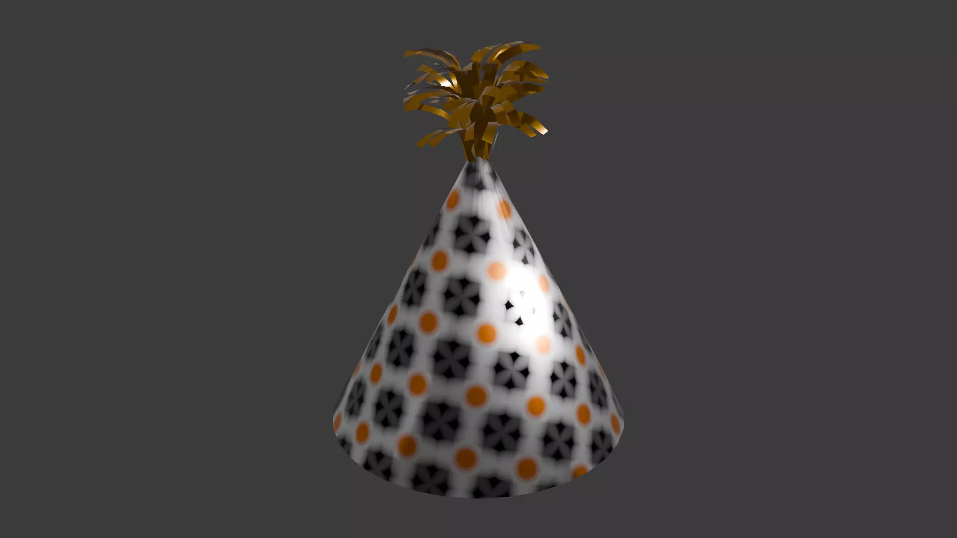 Party Hat Checkered Black and Gold PixieBitz Free low-poly 3D model