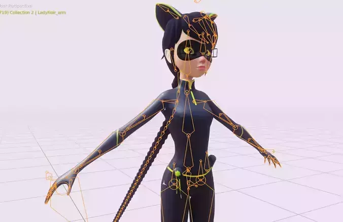 Lady Noir Ladybug Marinette Miraculous Low-poly 3D model