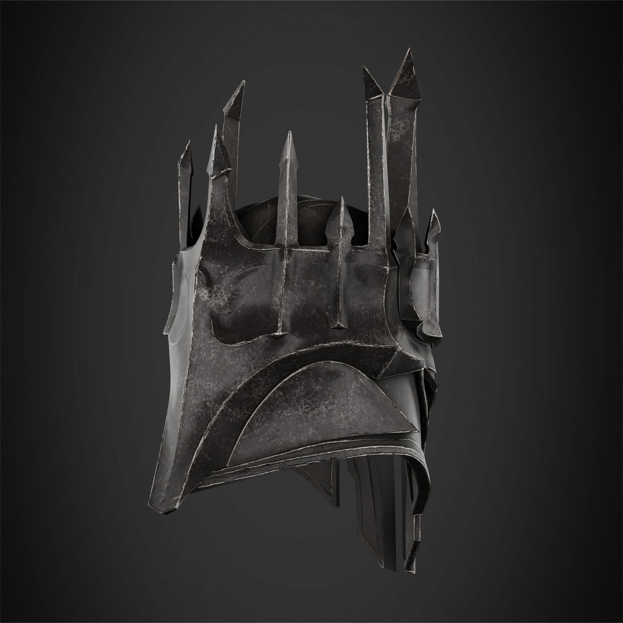LOTR Dark Lord Sauron Helmet for Cosplay 3D print model_8