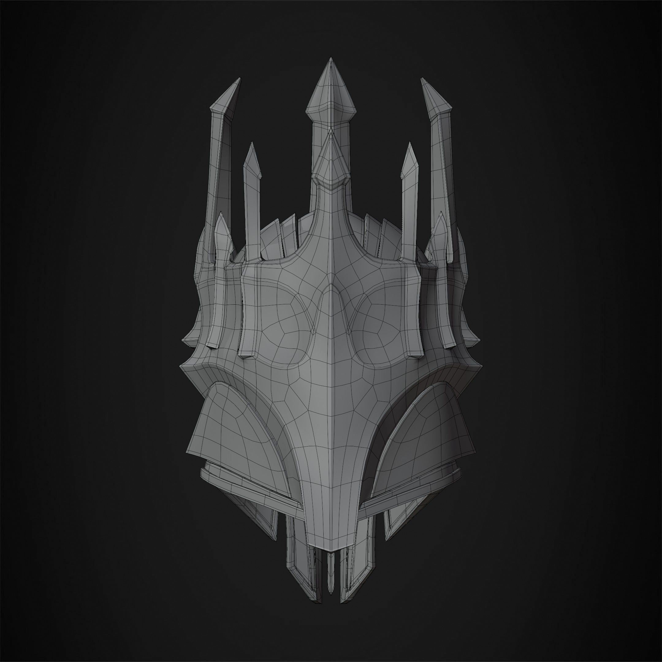 LOTR Dark Lord Sauron Helmet for Cosplay 3D print model_25