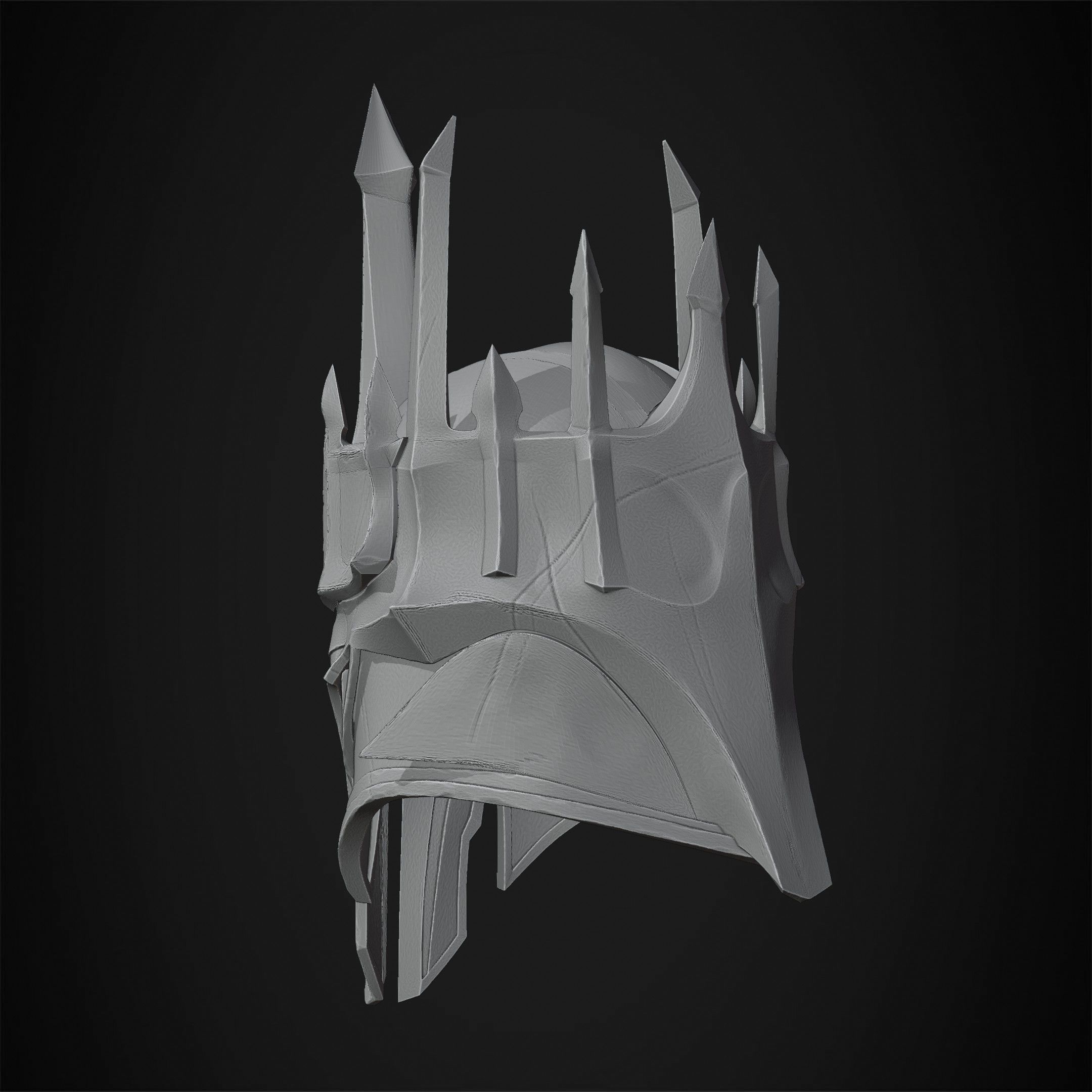 LOTR Dark Lord Sauron Helmet for Cosplay 3D print model_22
