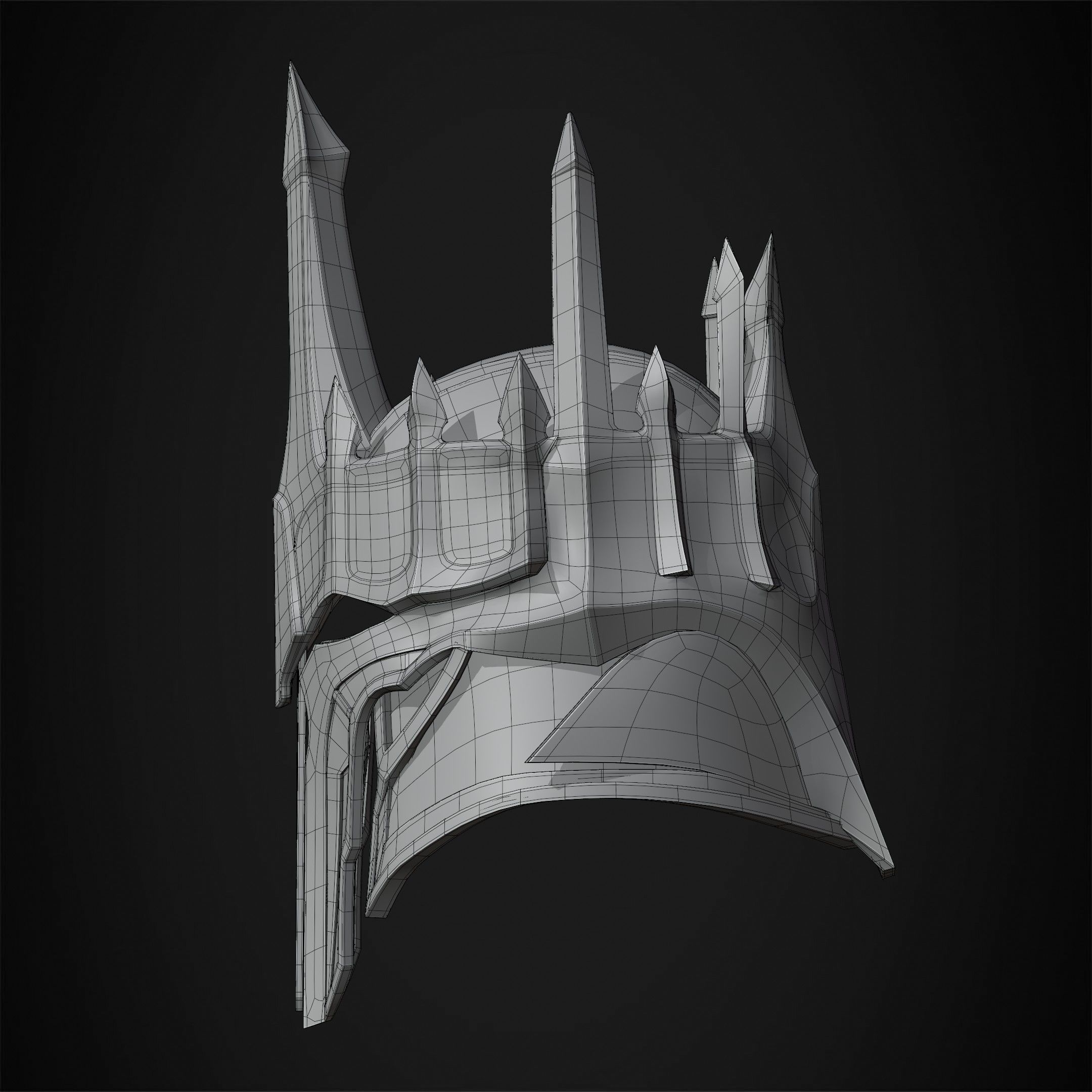 LOTR Dark Lord Sauron Helmet for Cosplay 3D print model_21