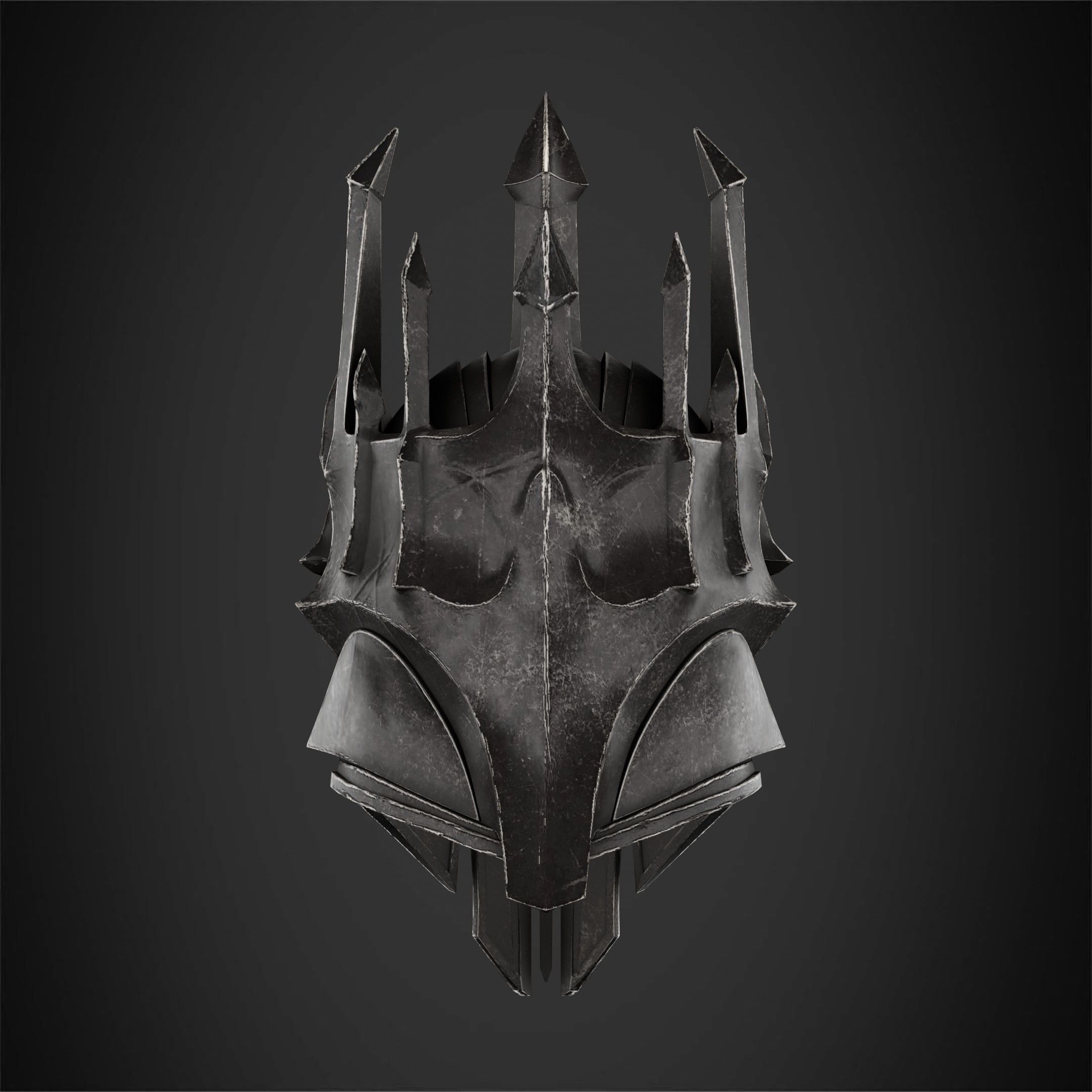 LOTR Dark Lord Sauron Helmet for Cosplay 3D print model_7