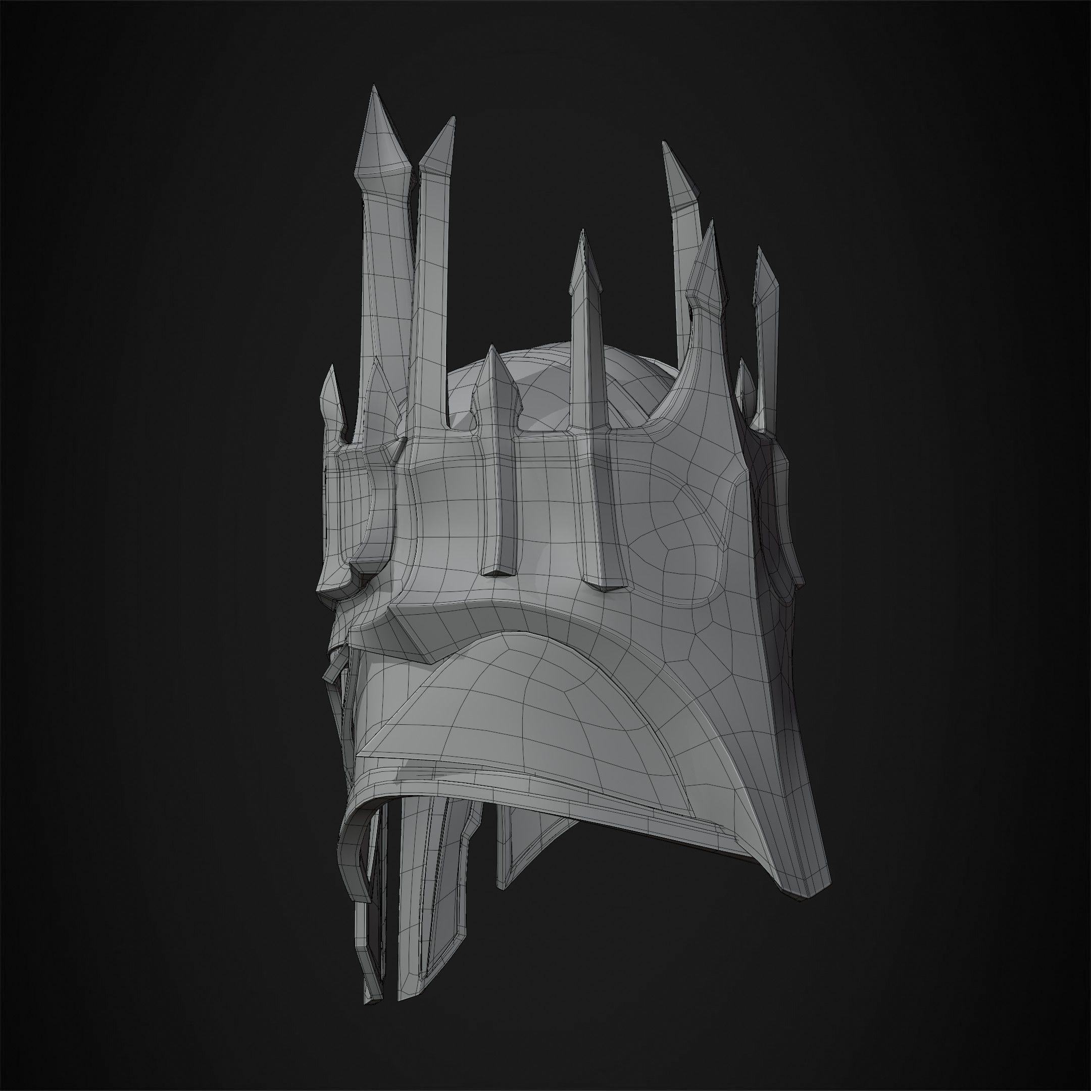LOTR Dark Lord Sauron Helmet for Cosplay 3D print model_23