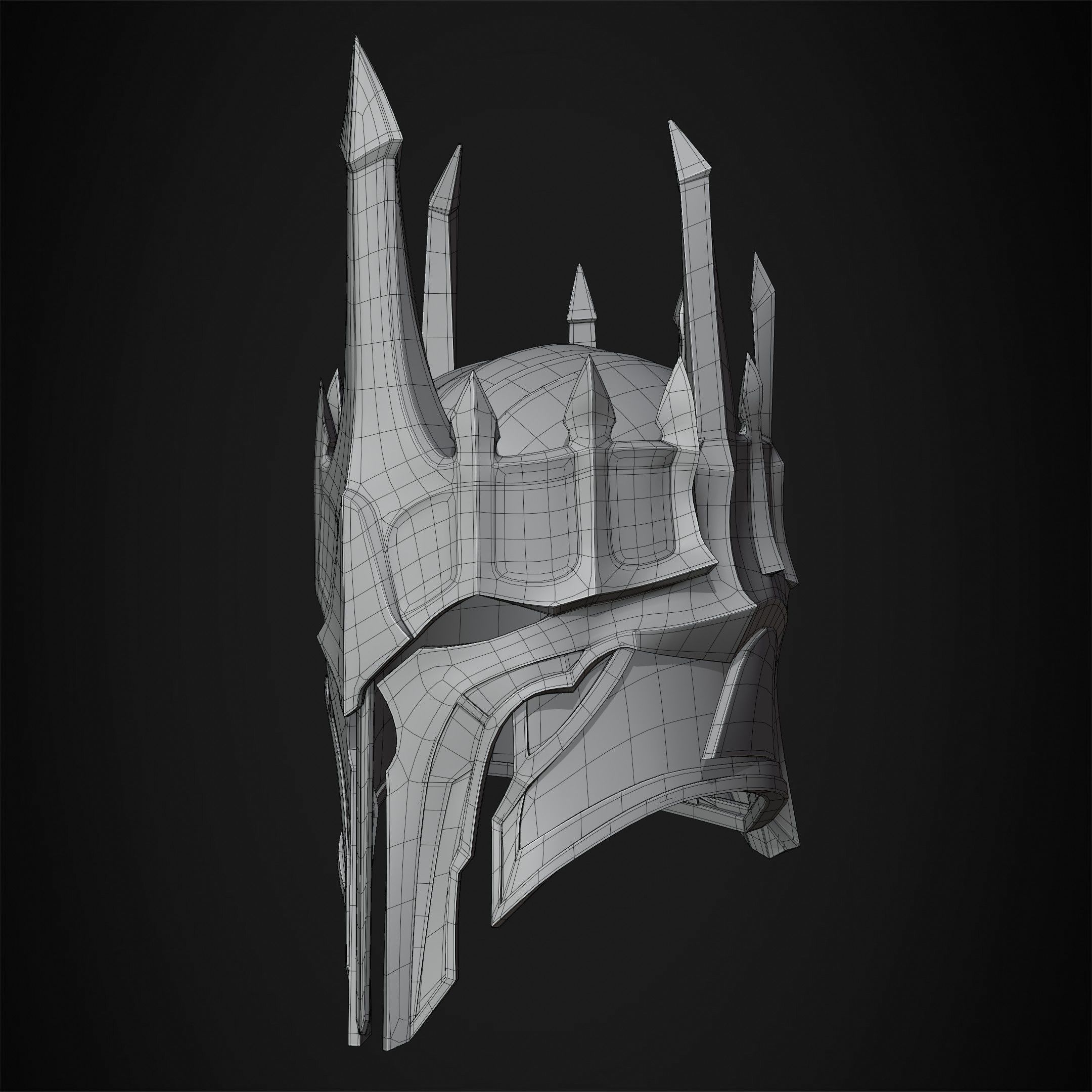 LOTR Dark Lord Sauron Helmet for Cosplay 3D print model_19