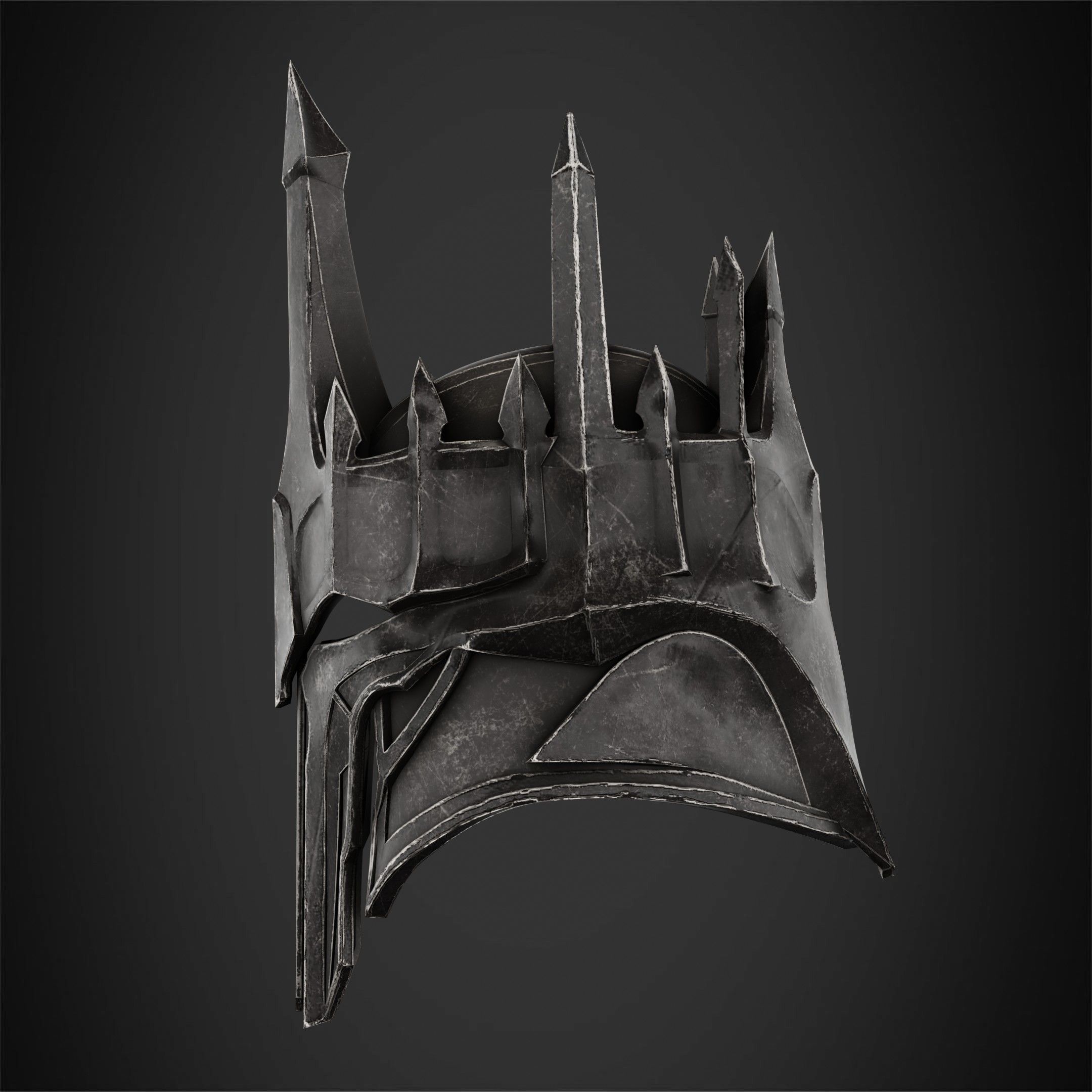 LOTR Dark Lord Sauron Helmet for Cosplay 3D print model_5