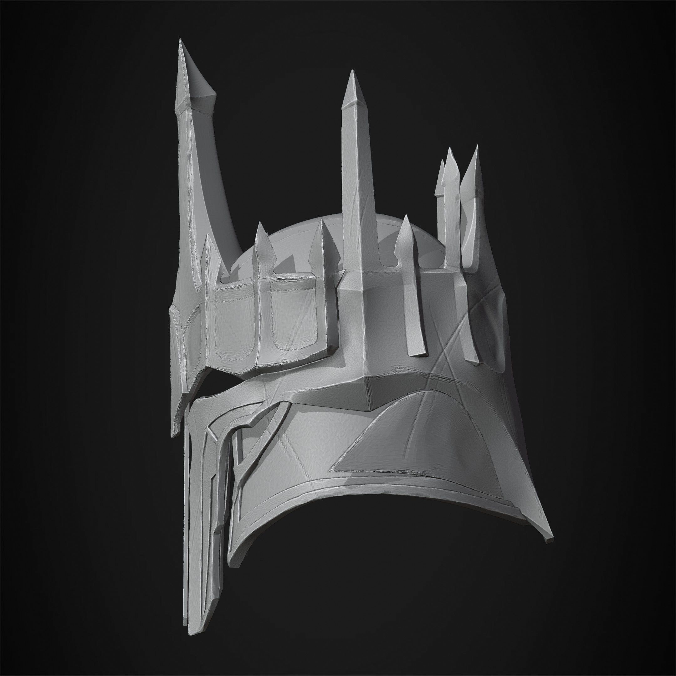 LOTR Dark Lord Sauron Helmet for Cosplay 3D print model_20