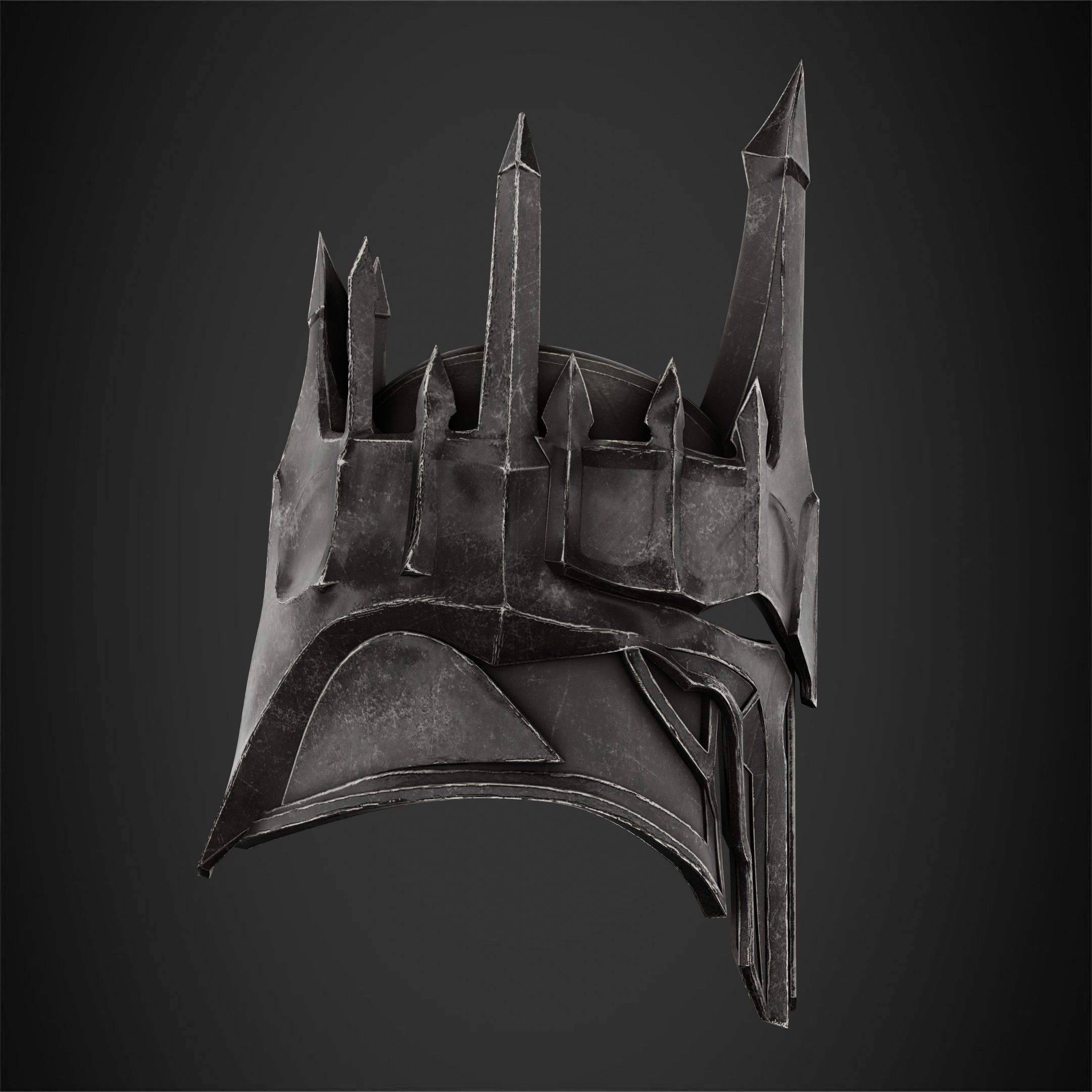 LOTR Dark Lord Sauron Helmet for Cosplay 3D print model_9