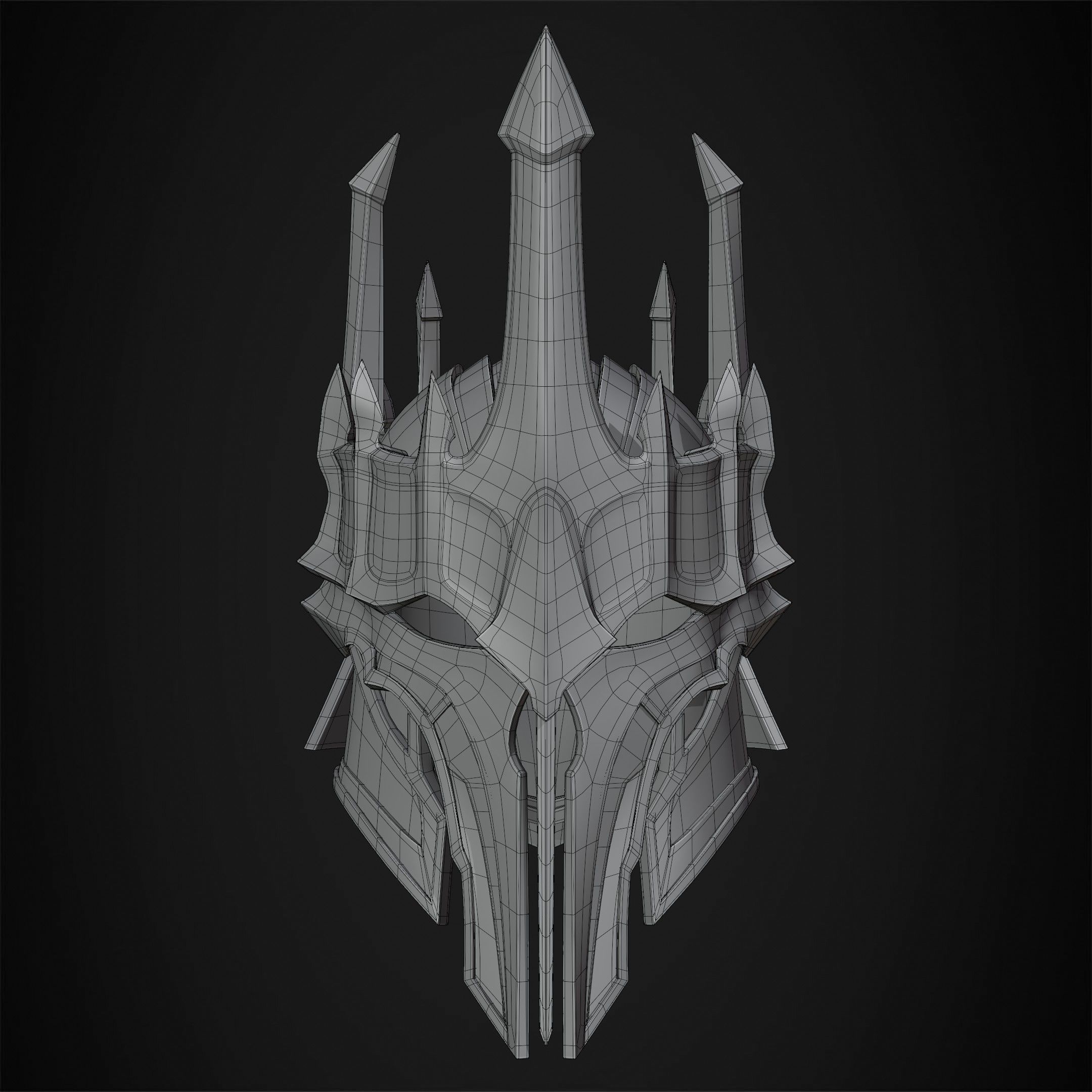 LOTR Dark Lord Sauron Helmet for Cosplay 3D print model_17