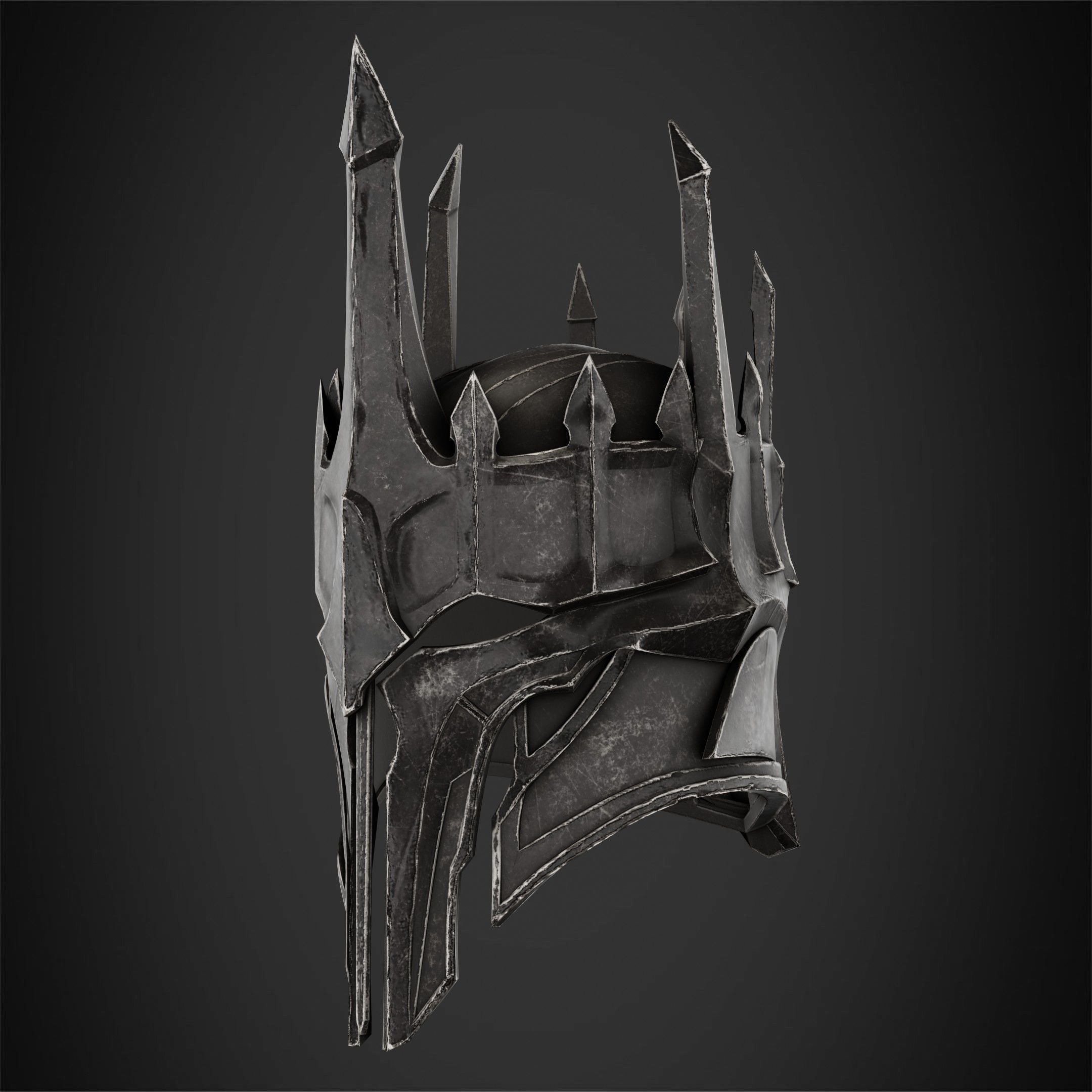 LOTR Dark Lord Sauron Helmet for Cosplay 3D print model_4