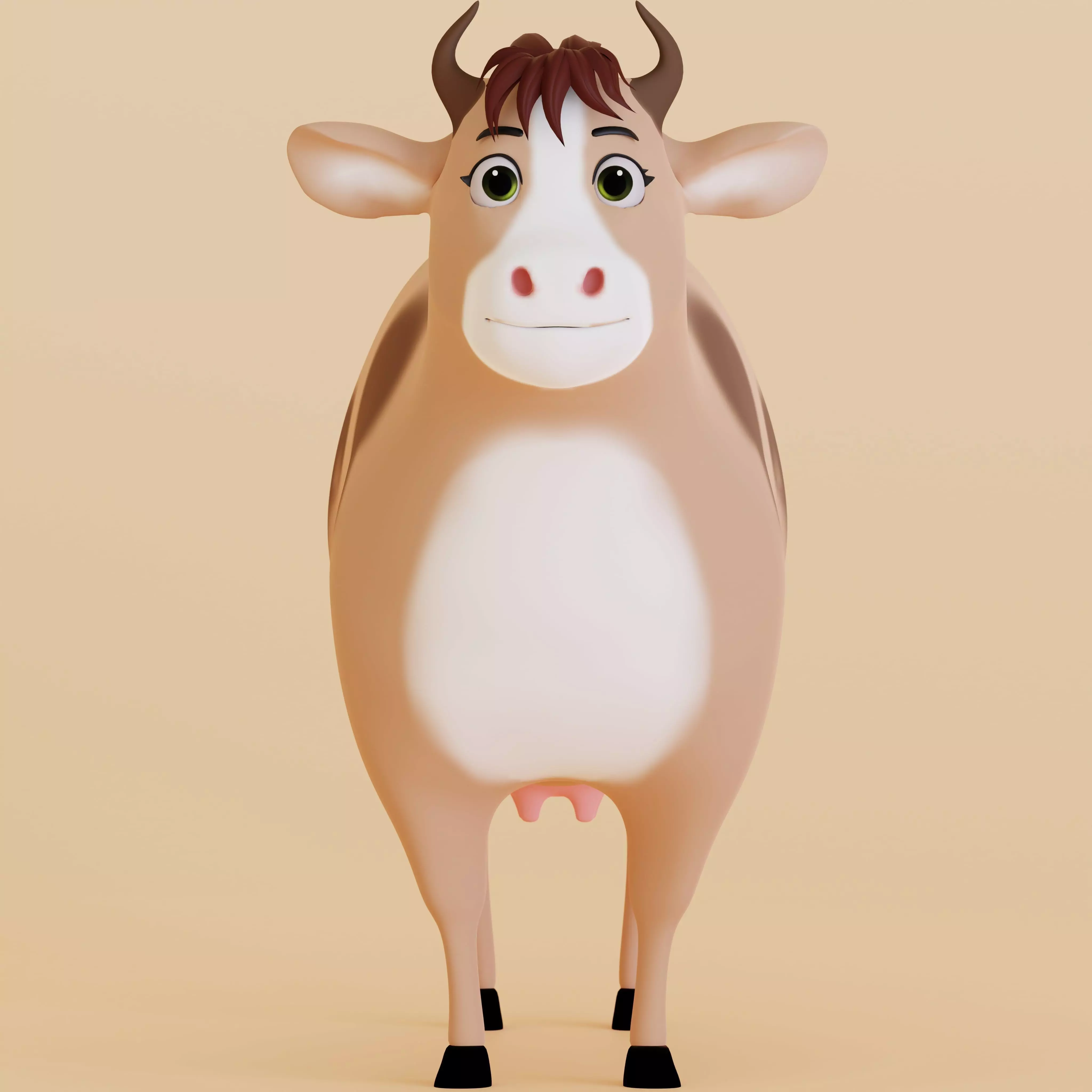 3D CARTOON COW MODEL Farm-animals Low-poly 3D model