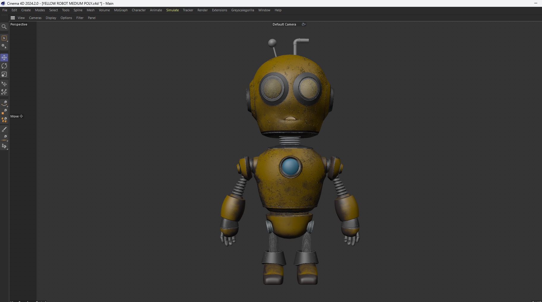 AGED ROBOT V1 Low-poly 3D model_14
