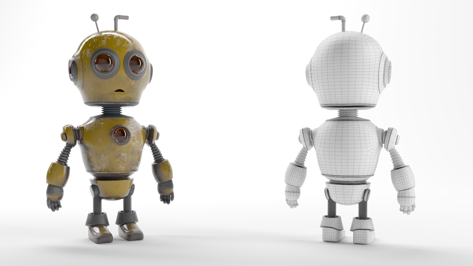 AGED ROBOT V1 Low-poly 3D model_6