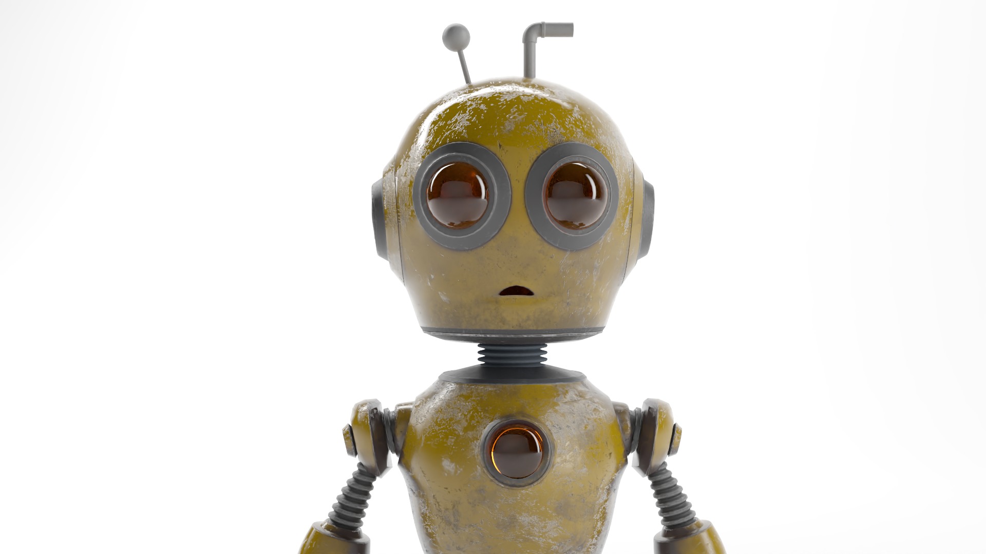 AGED ROBOT V1 Low-poly 3D model_7