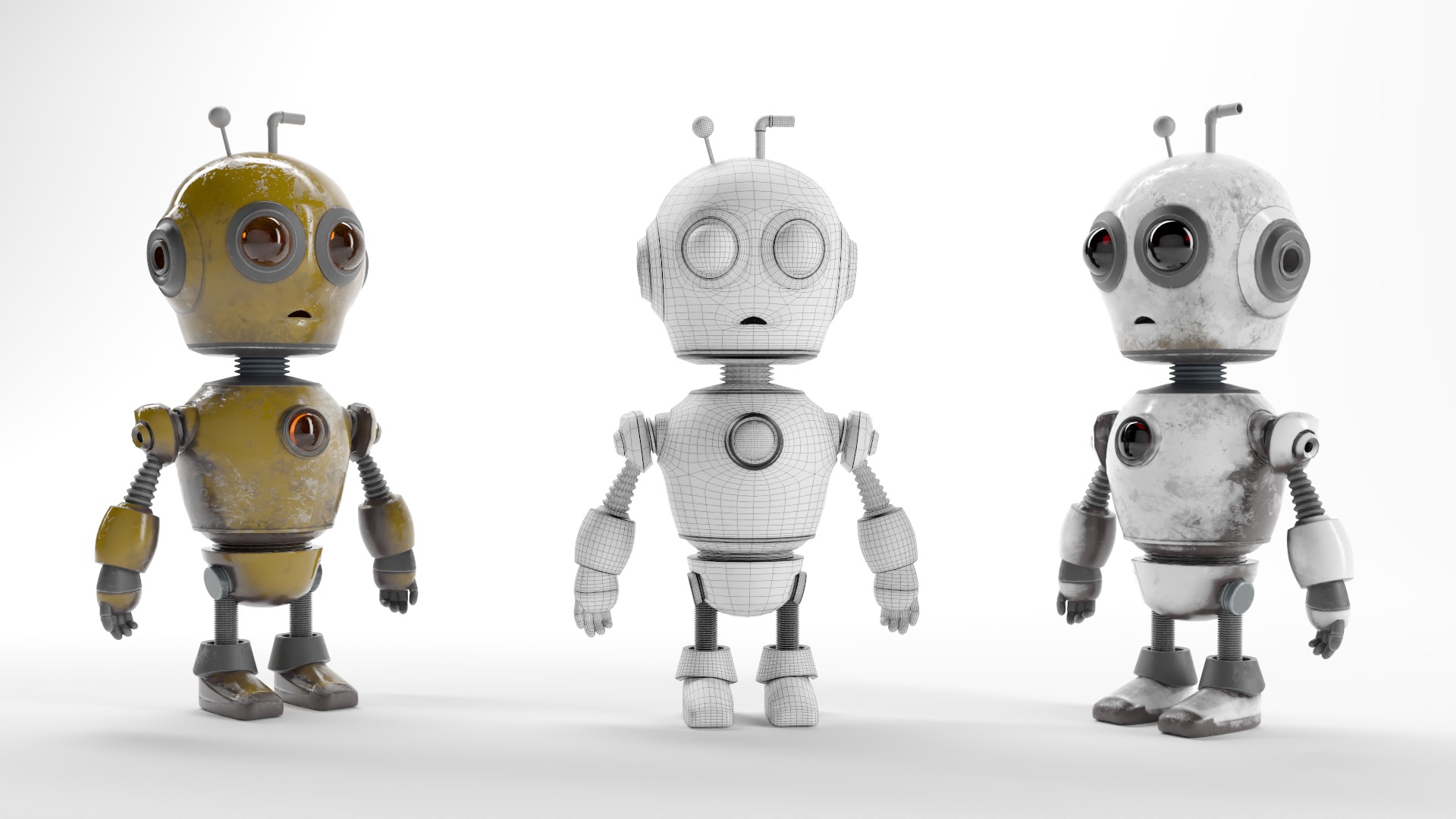 AGED ROBOT V1 Low-poly 3D model_2