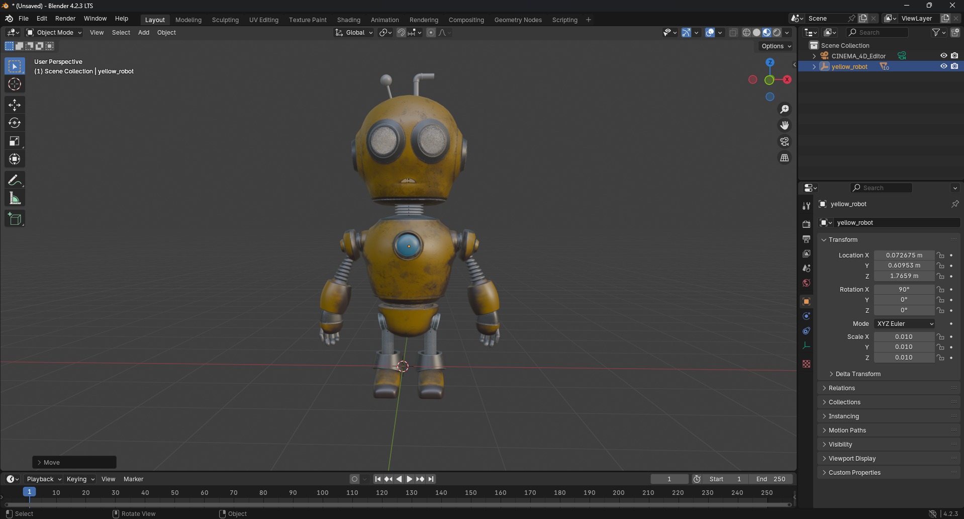 AGED ROBOT V1 Low-poly 3D model_13