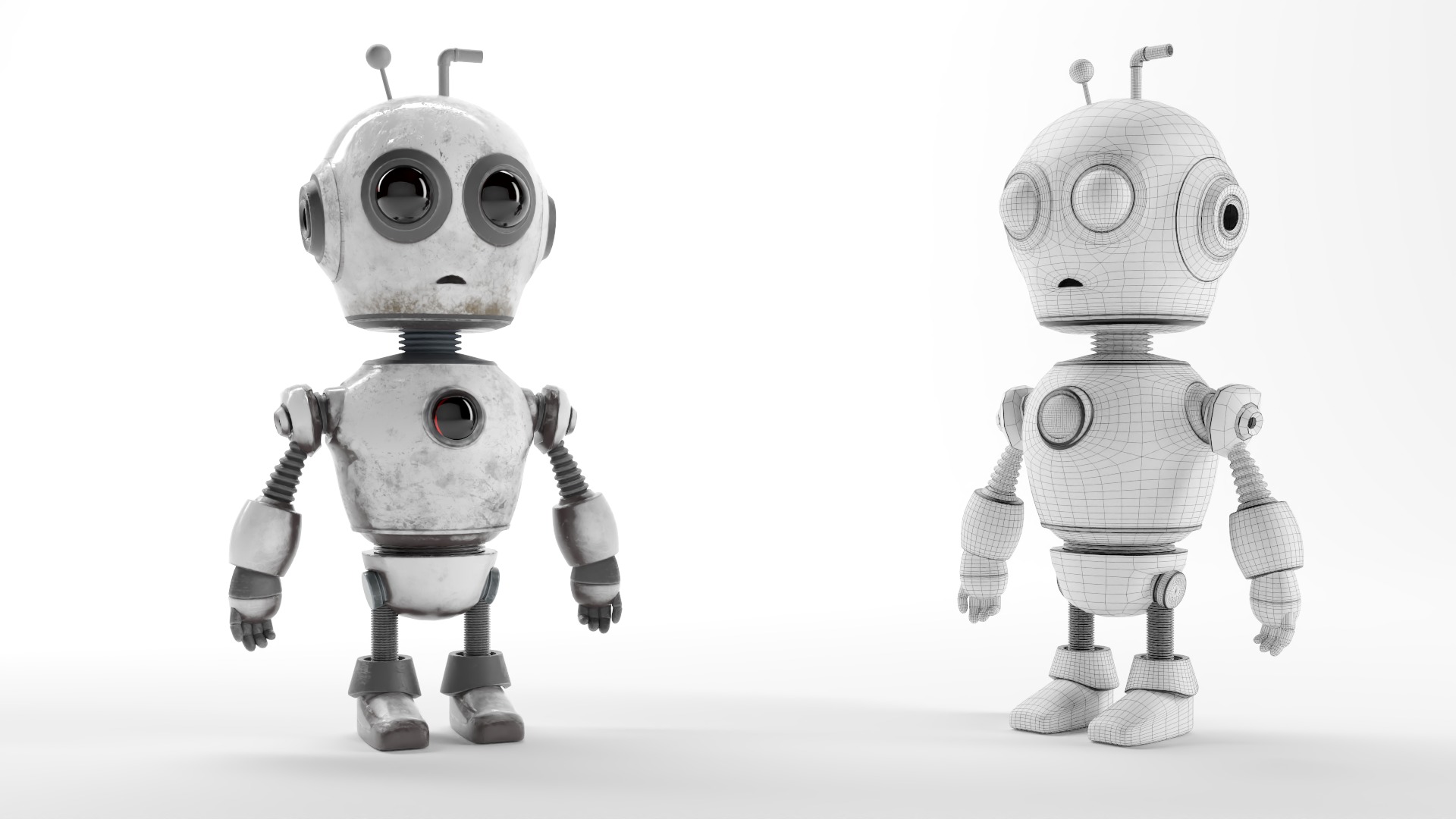 AGED ROBOT V1 Low-poly 3D model_5