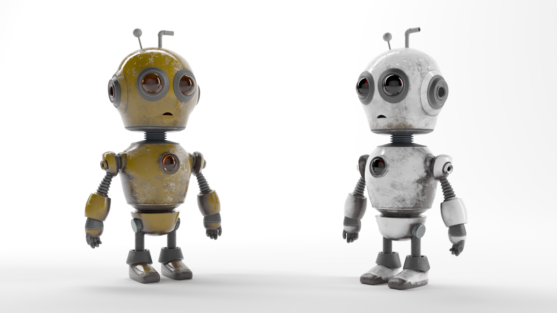 AGED ROBOT V1 Low-poly 3D model_3