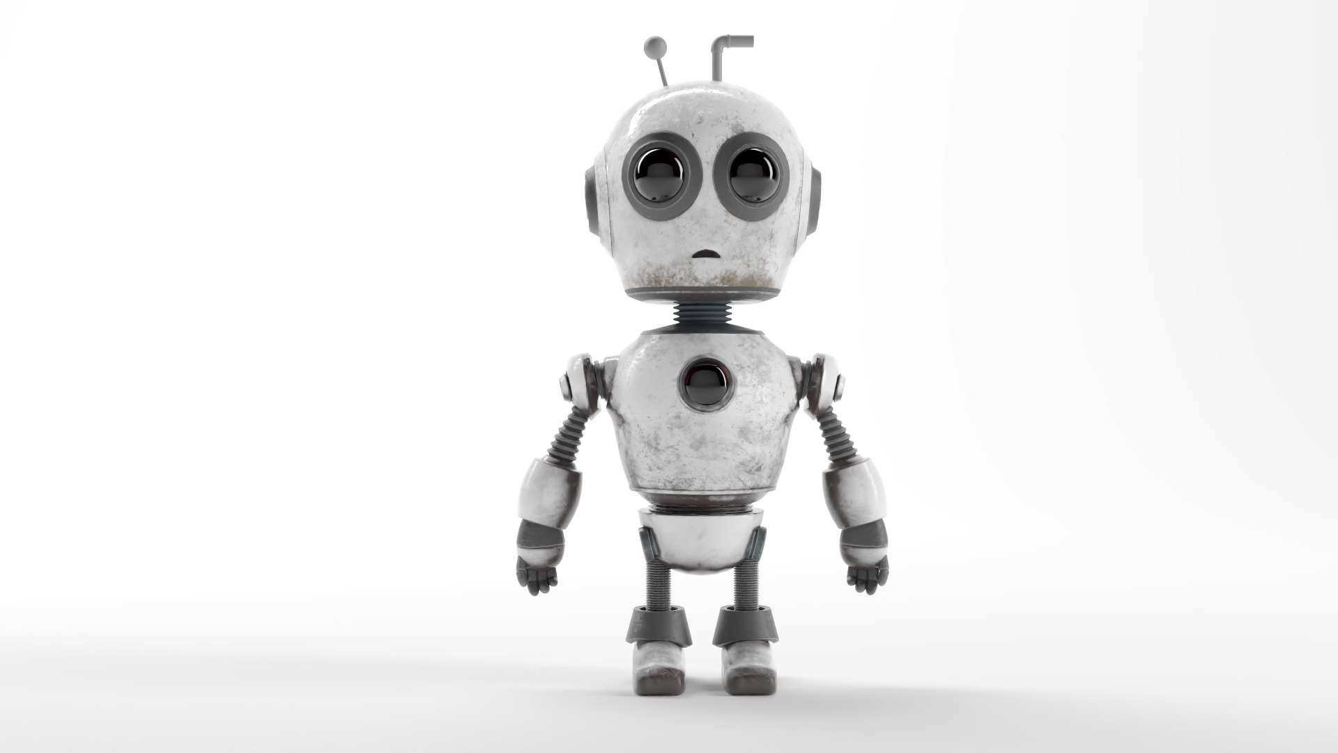 AGED ROBOT V1 Low-poly 3D model_1