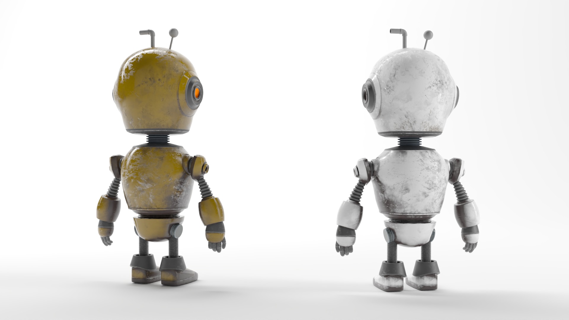 AGED ROBOT V1 Low-poly 3D model_4